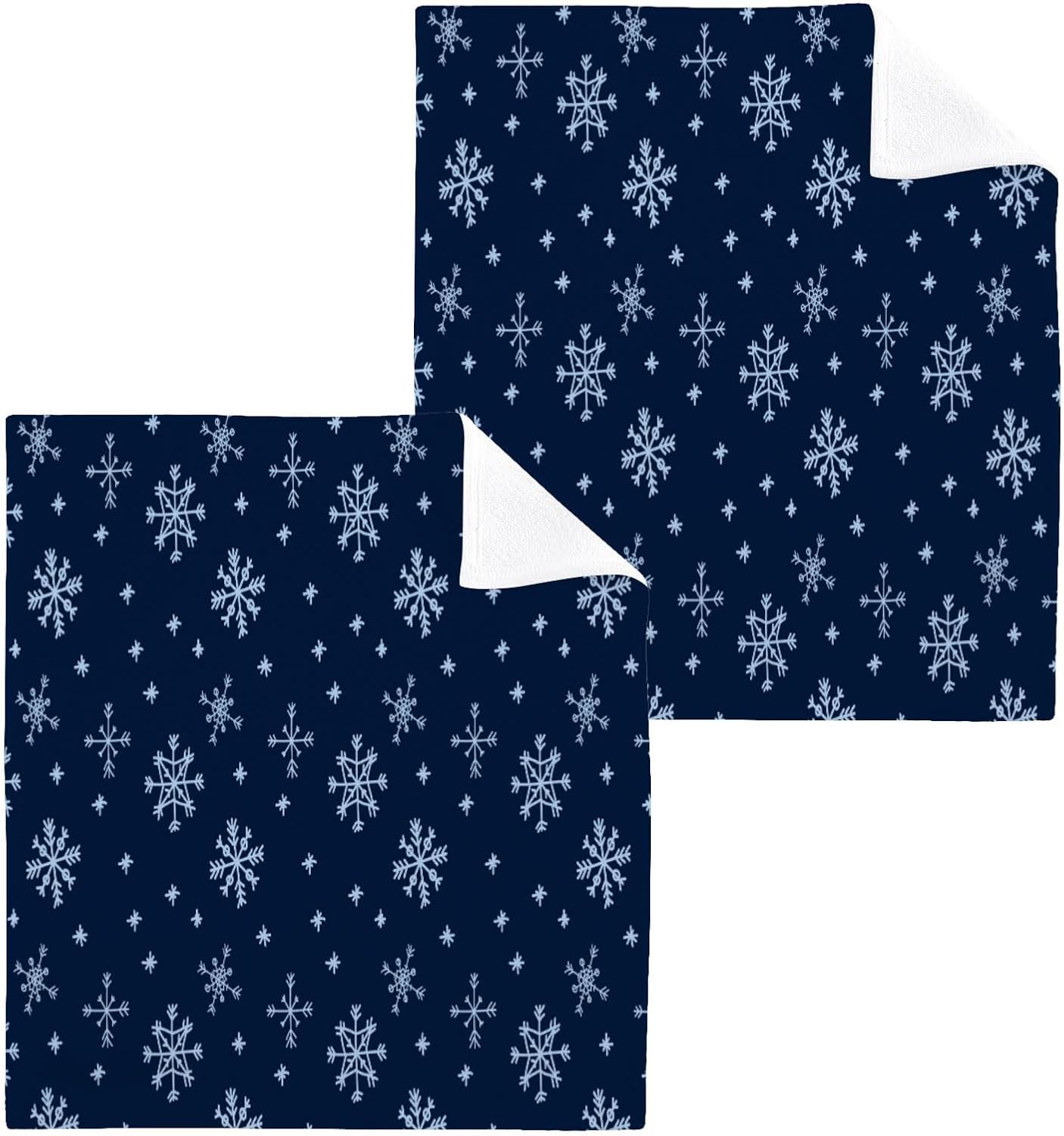 Blue Snowflake Washcloth 2 Pack