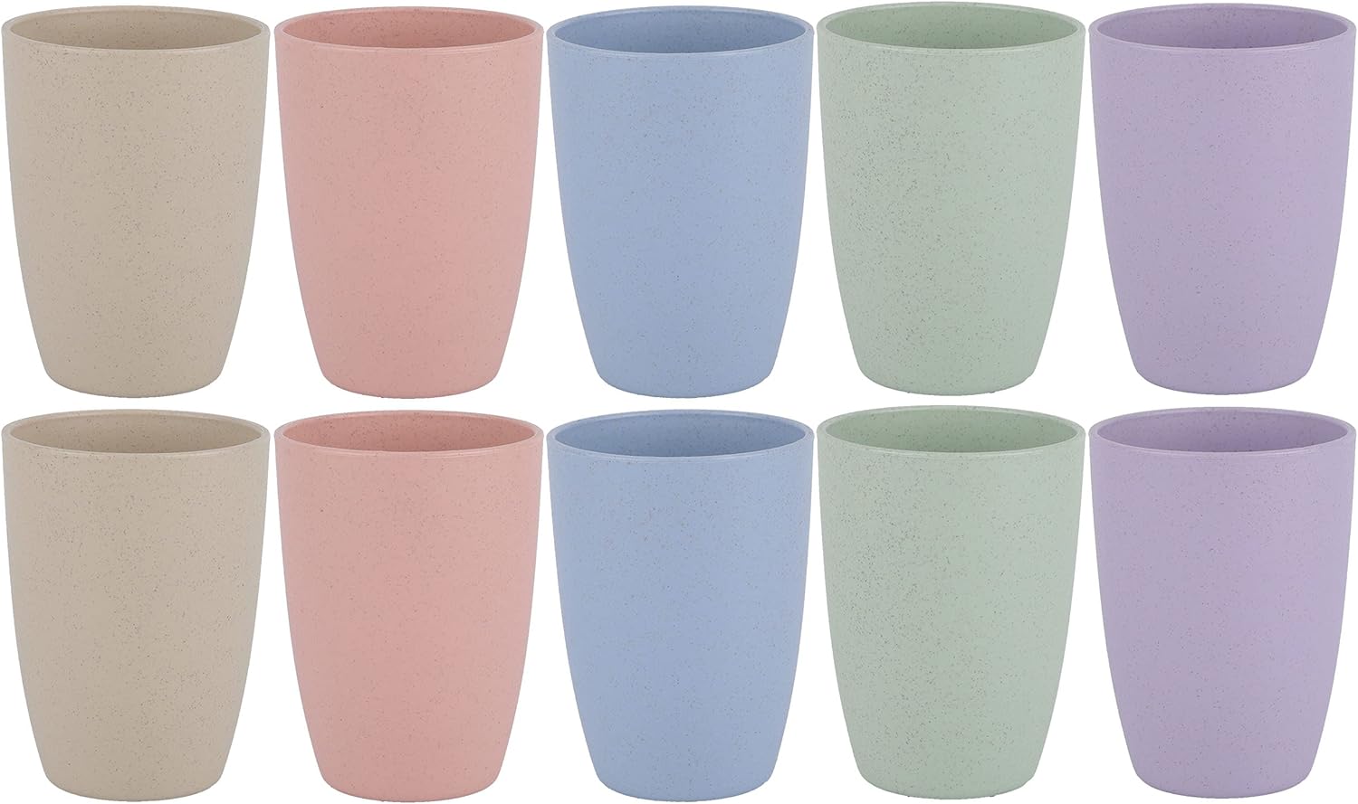 LuckyZone 12-Oz Wheat Straw Reusable Cup Set - Eco-Friendly BPA-Free Unbreakable