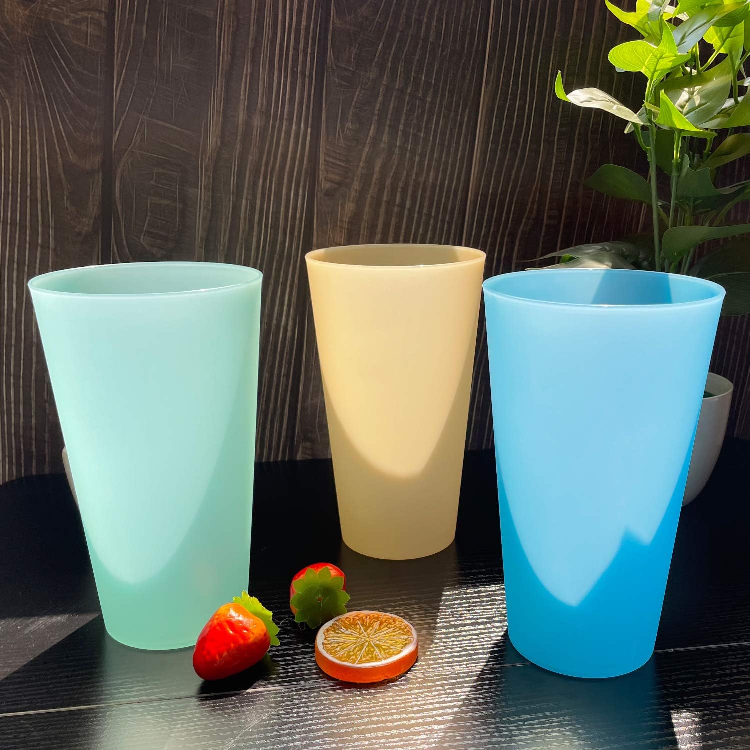 32 oz Large Plastic Cups for Kids Reusable Durable BPA-Free