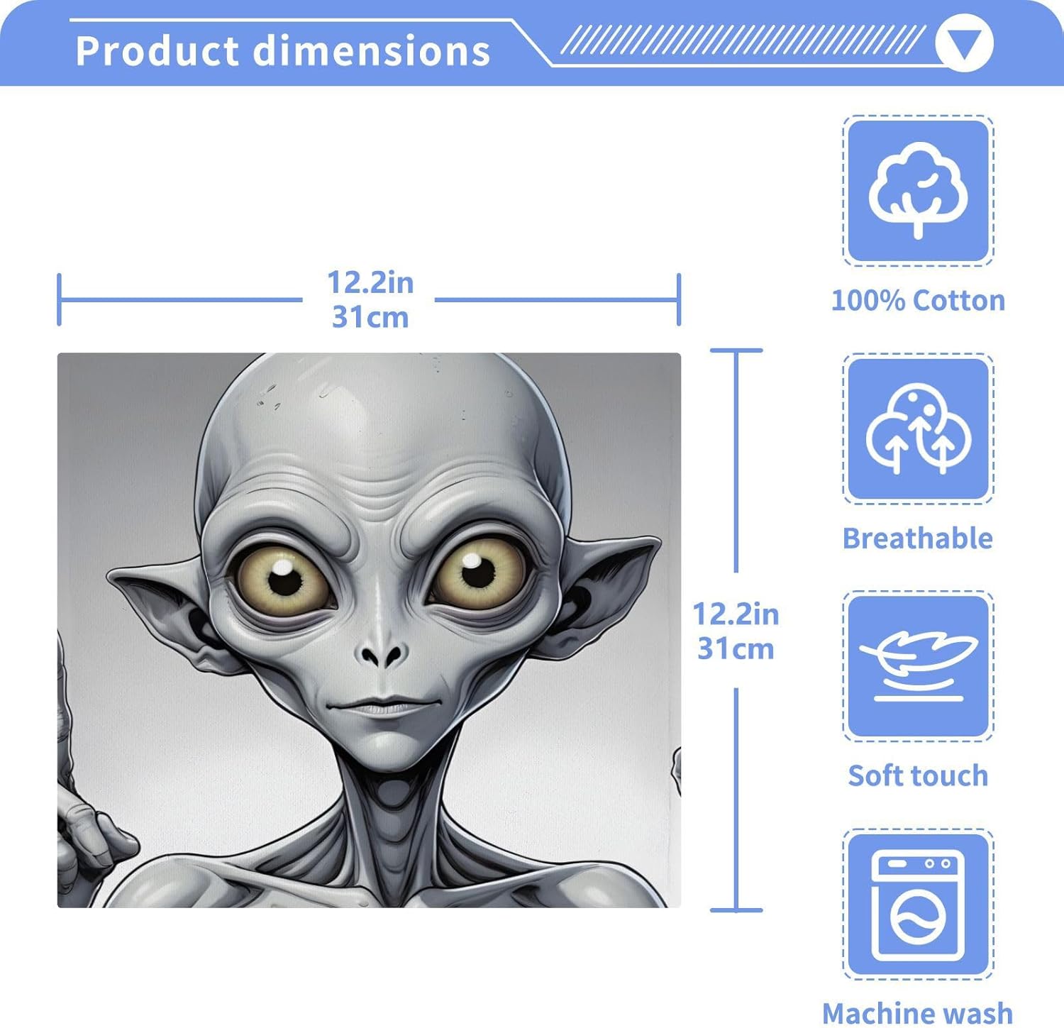 4-Piece Washcloth Set with Alien Print
