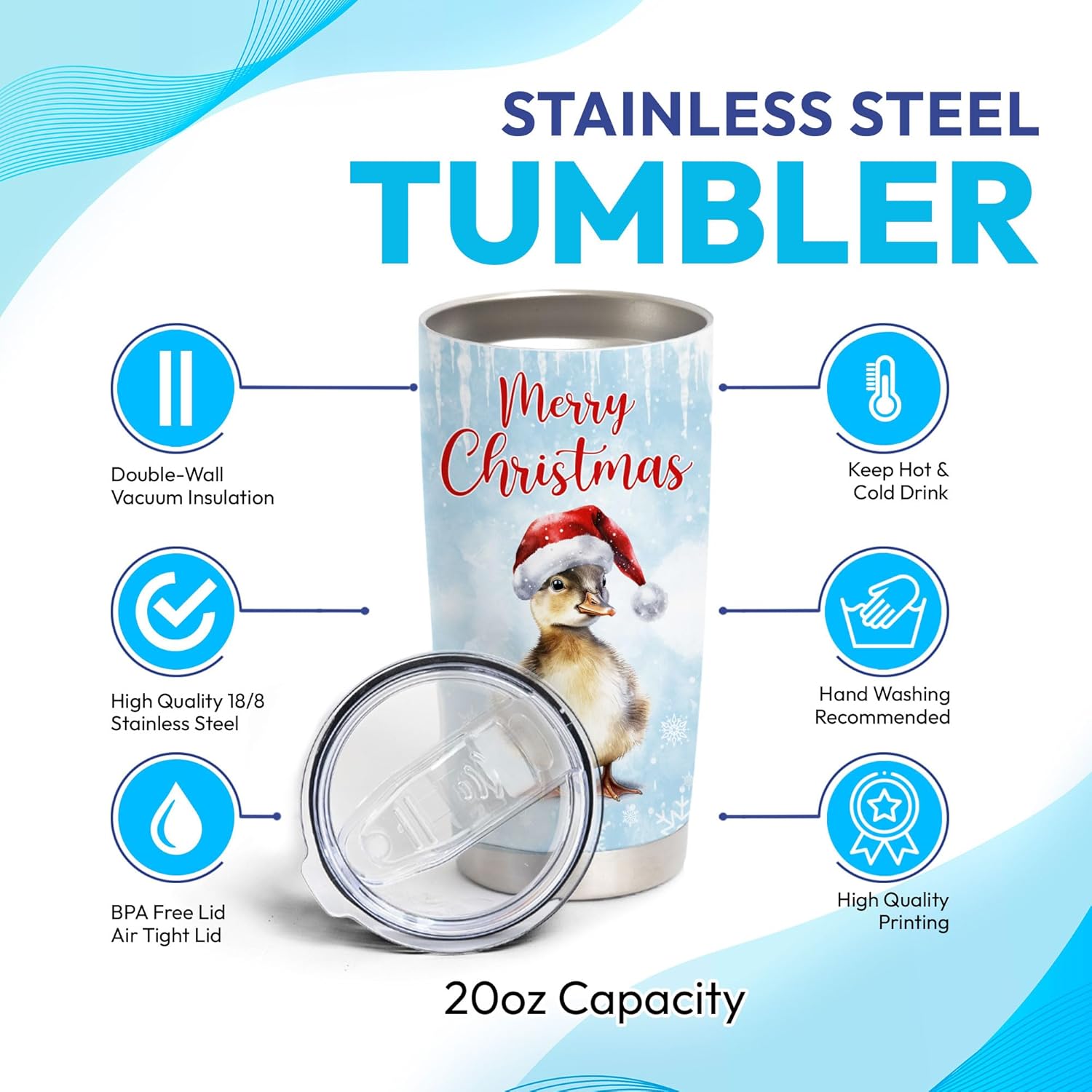 Stylish Vacuum-Insulated Stainless Steel Tumbler for Coffee More
