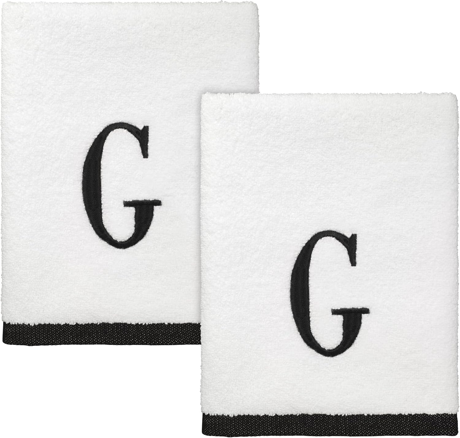 Avanti Linens Soft Absorbent Hand Towels Embroidered Cotton with Monogram Design