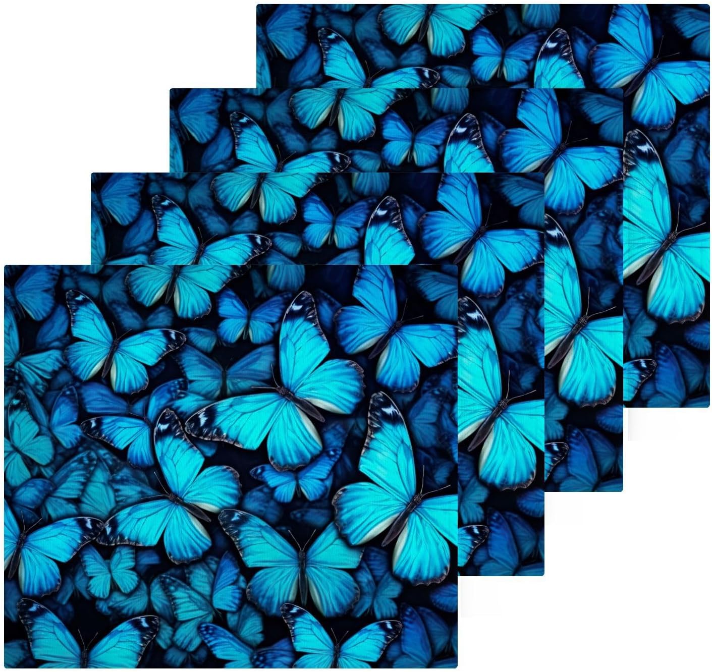 Blue Butterfly Washcloth Set Soft and Reusable