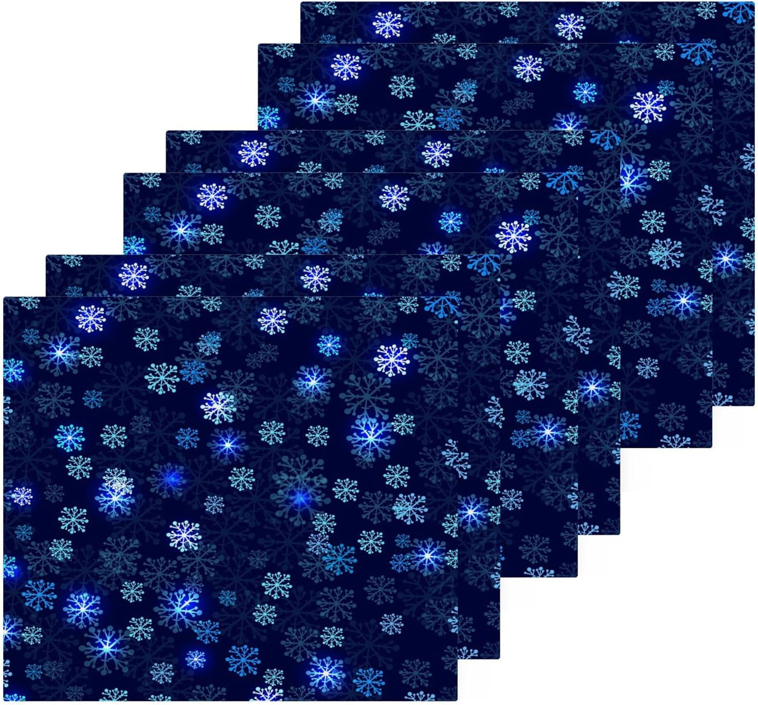 Xigua Christmas Snowflake Washcloths Set of 2 12x12 Inch