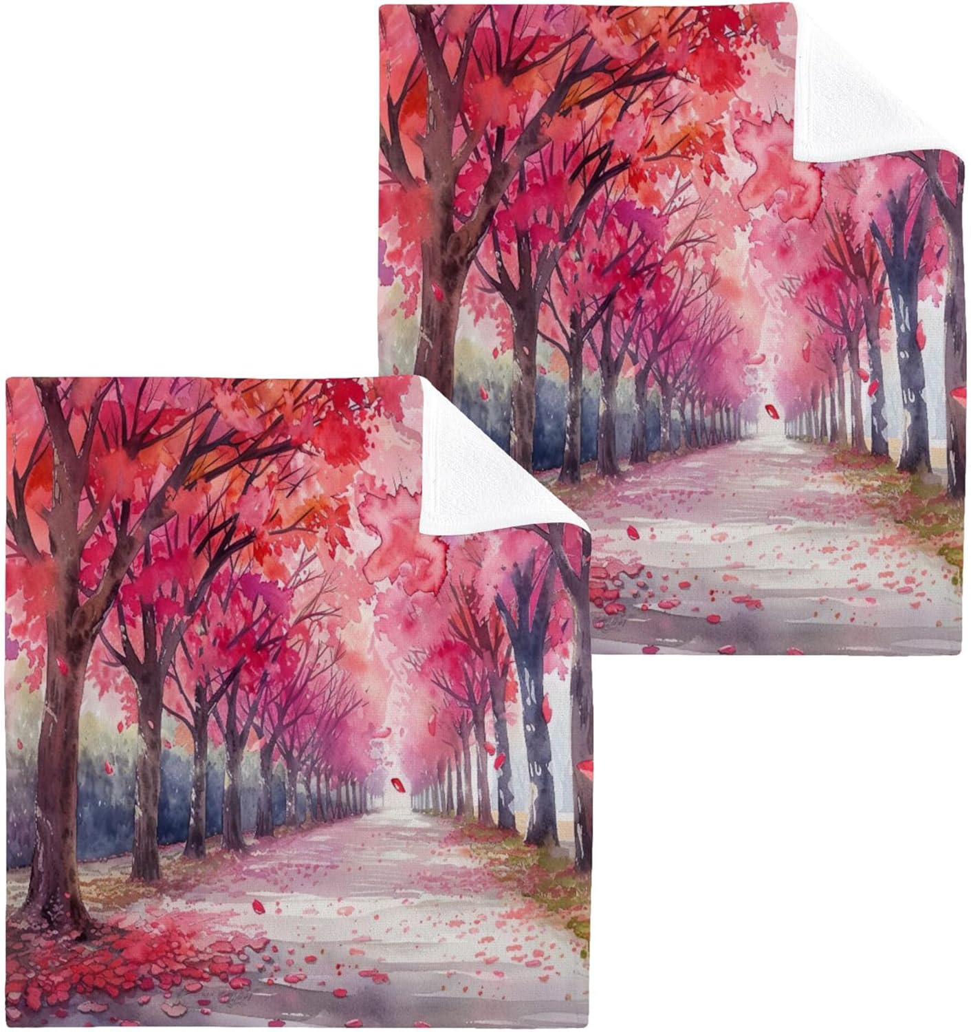 Blooming Flower Trees Washcloth Set