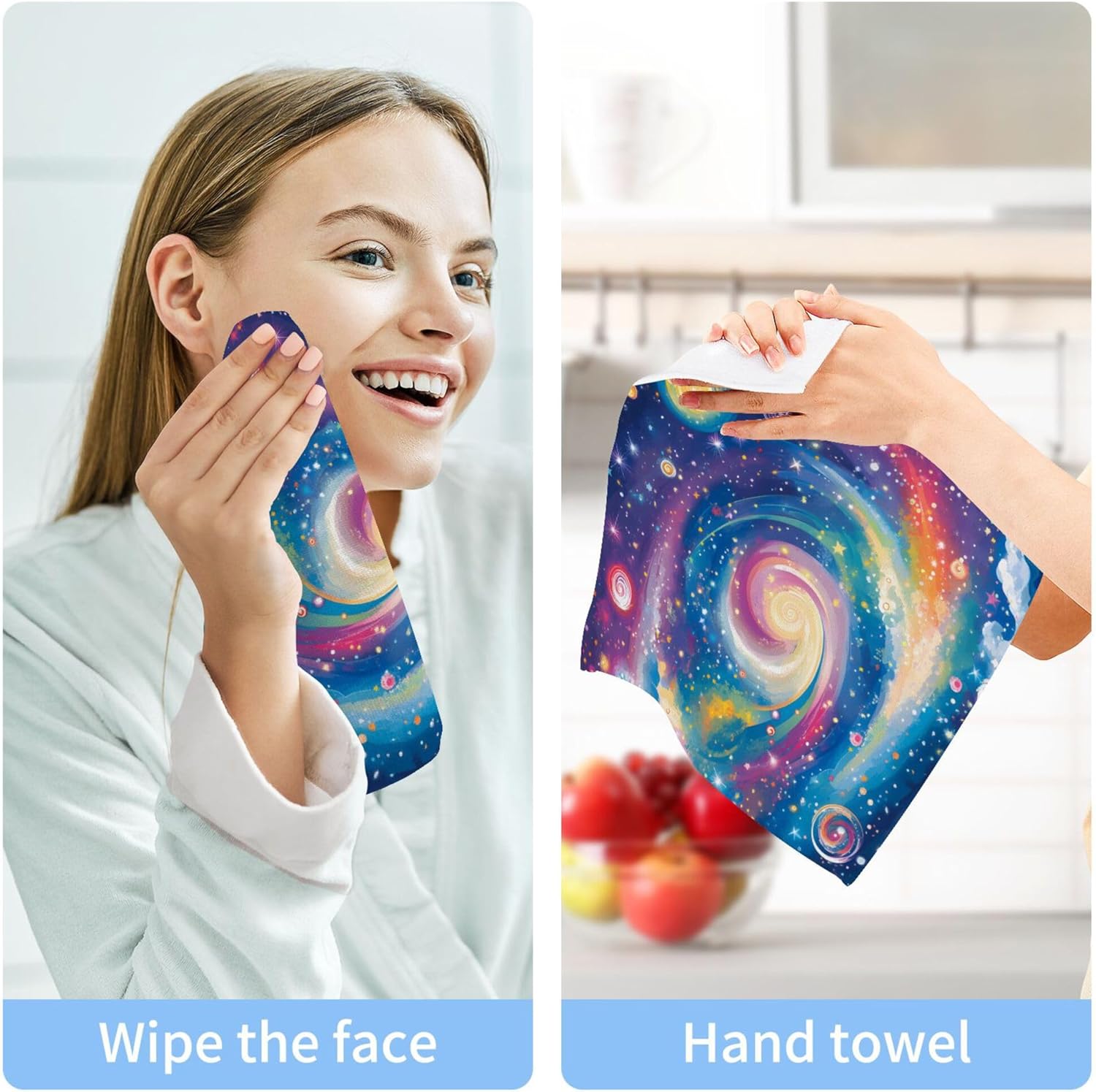 Fast Drying Galaxy Washcloth Set for Bathroom Kitchen