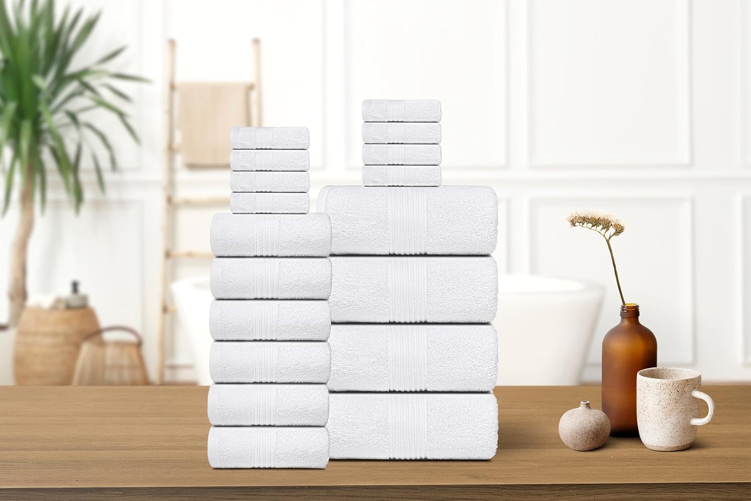 Dewall Maisons 18-Piece White Towel Set