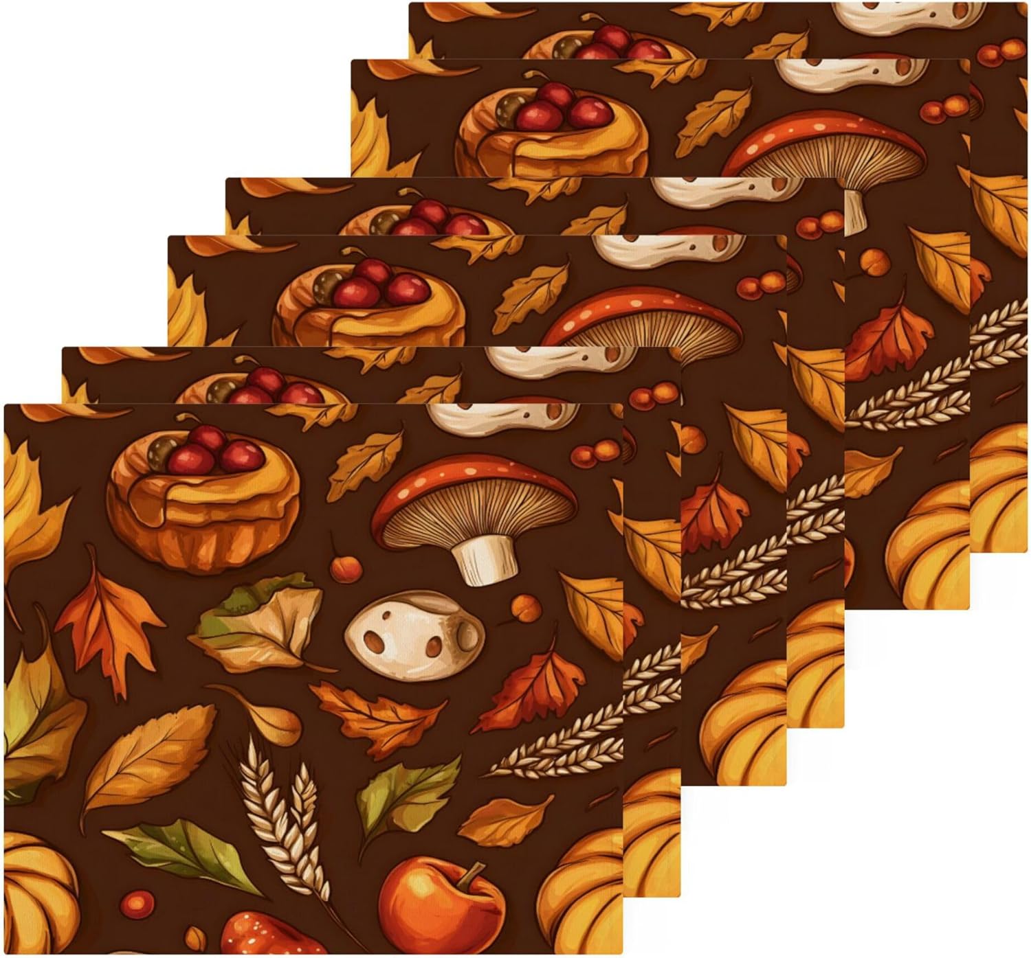 Xigua Autumn Elements Washcloth Set for Bath Kitchen