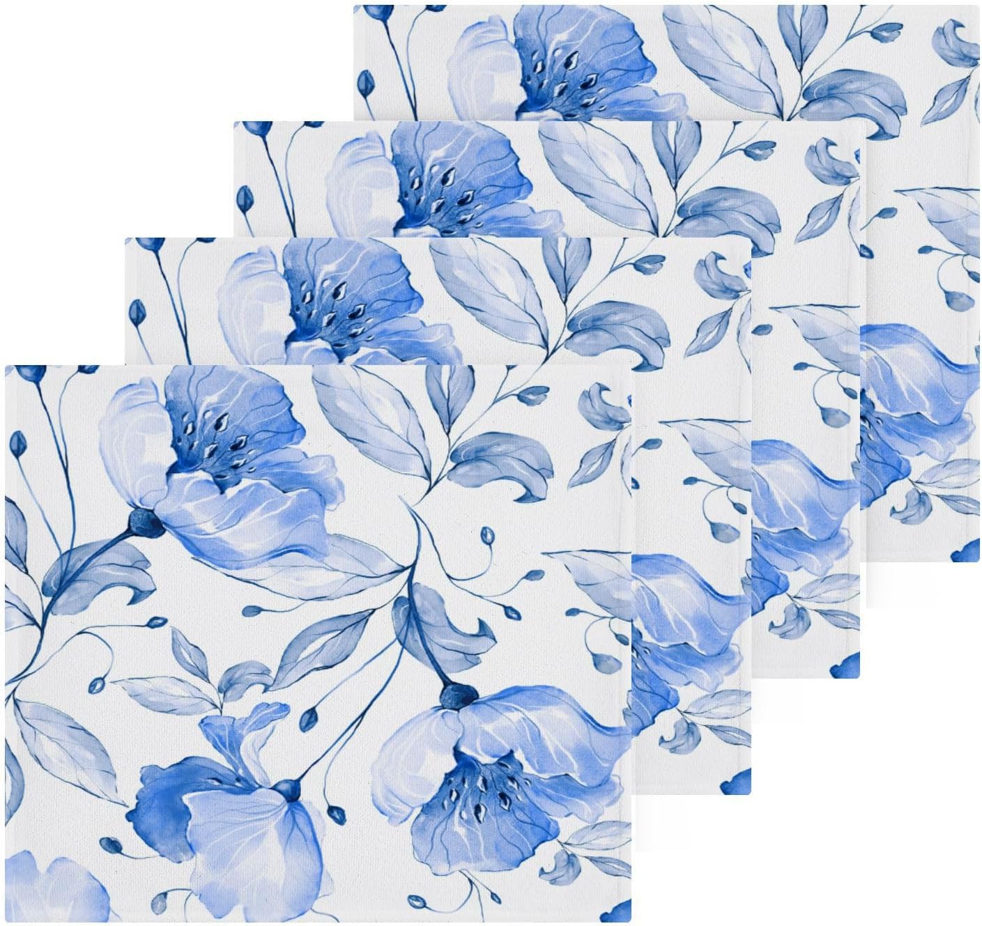 Blue Flower-Shaped Washcloth for Babies
