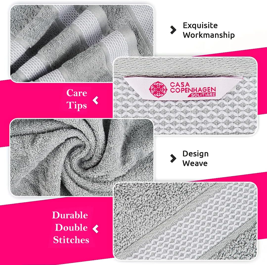 CASA COPENHAGEN 4-Piece Solitaire Bath Towel Set
