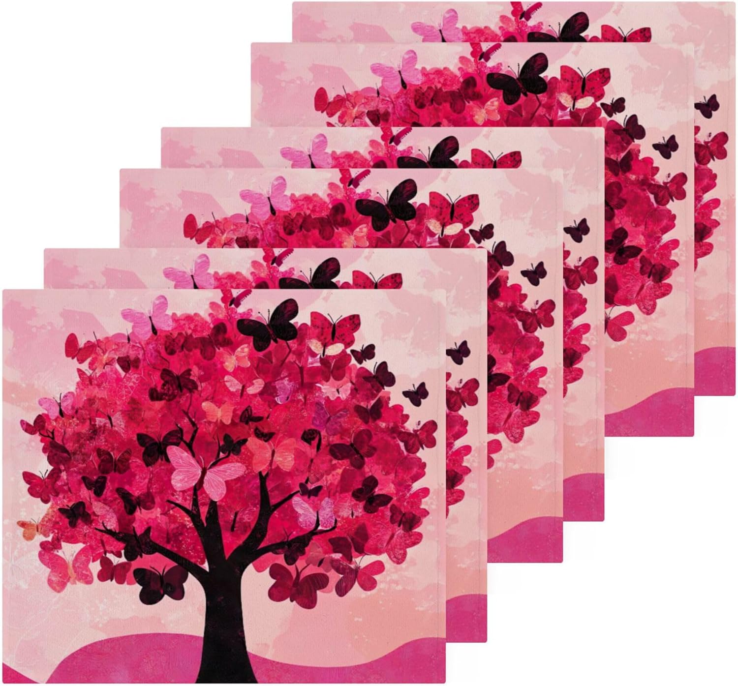 Xigua Red Tree Washcloth Set