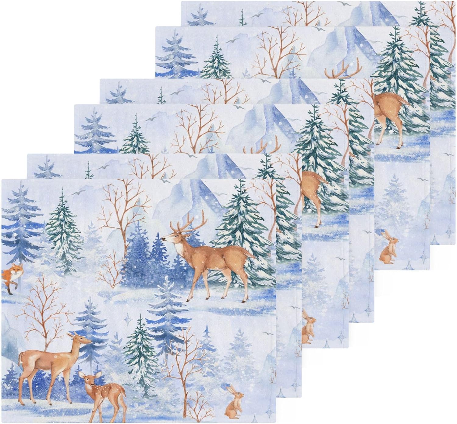 Xigua Cartoon Deer Washcloth Set 12x12 2-12 Fast Drying Absorbent