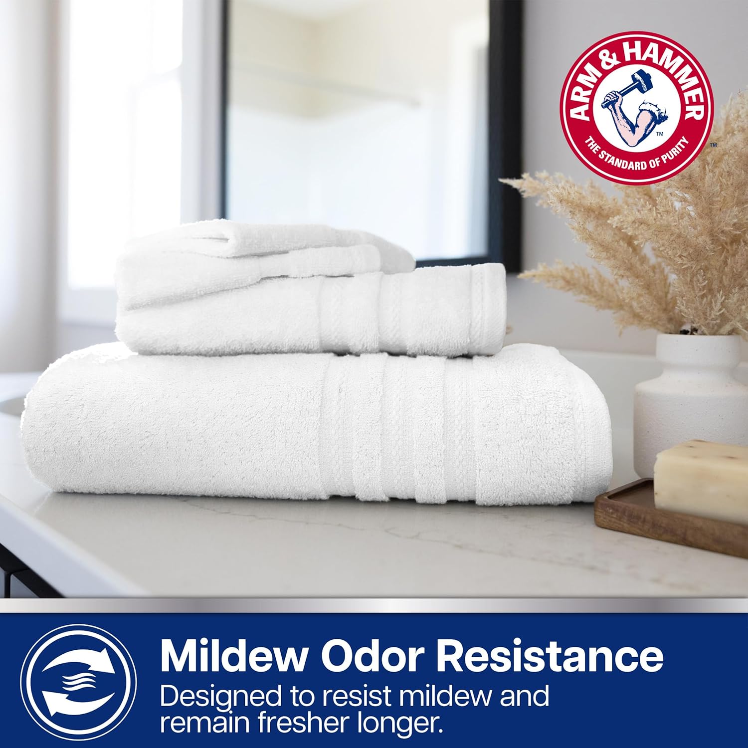 AntiOD 6-Piece Performance Towel Set Grey