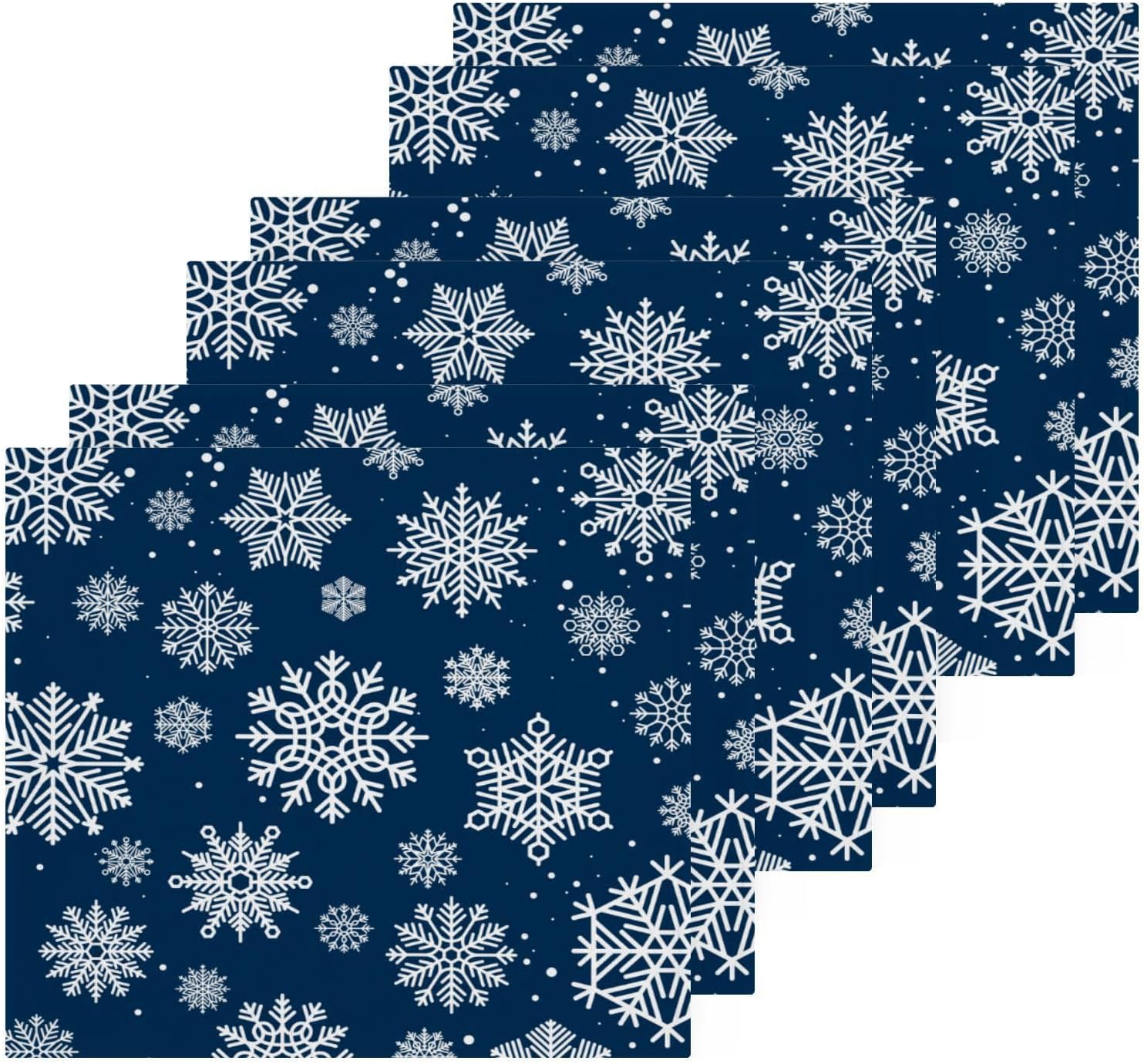 Clean Soft Blue Snowflakes Washcloth Set