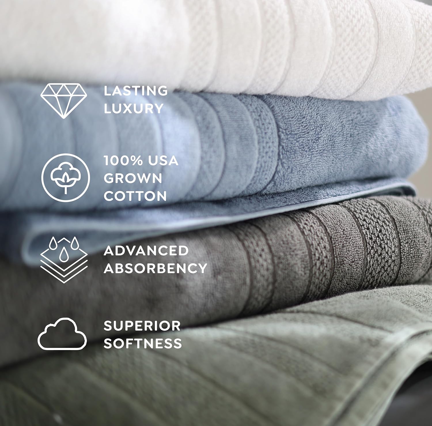 Luxury 100 Cotton Washcloths Soft Absorbent