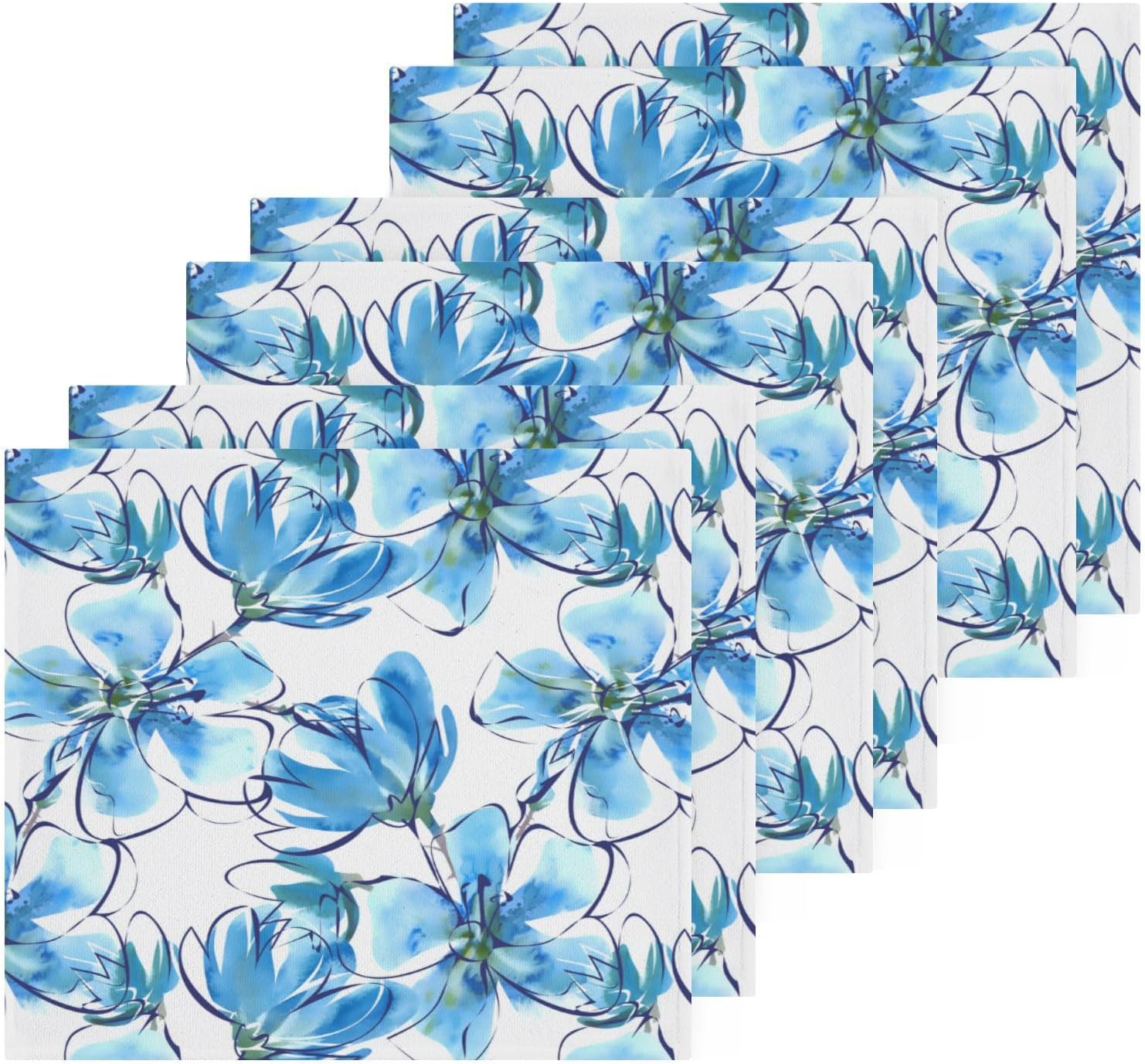 Blue Flower Washcloth - Soft Absorbent for Babies