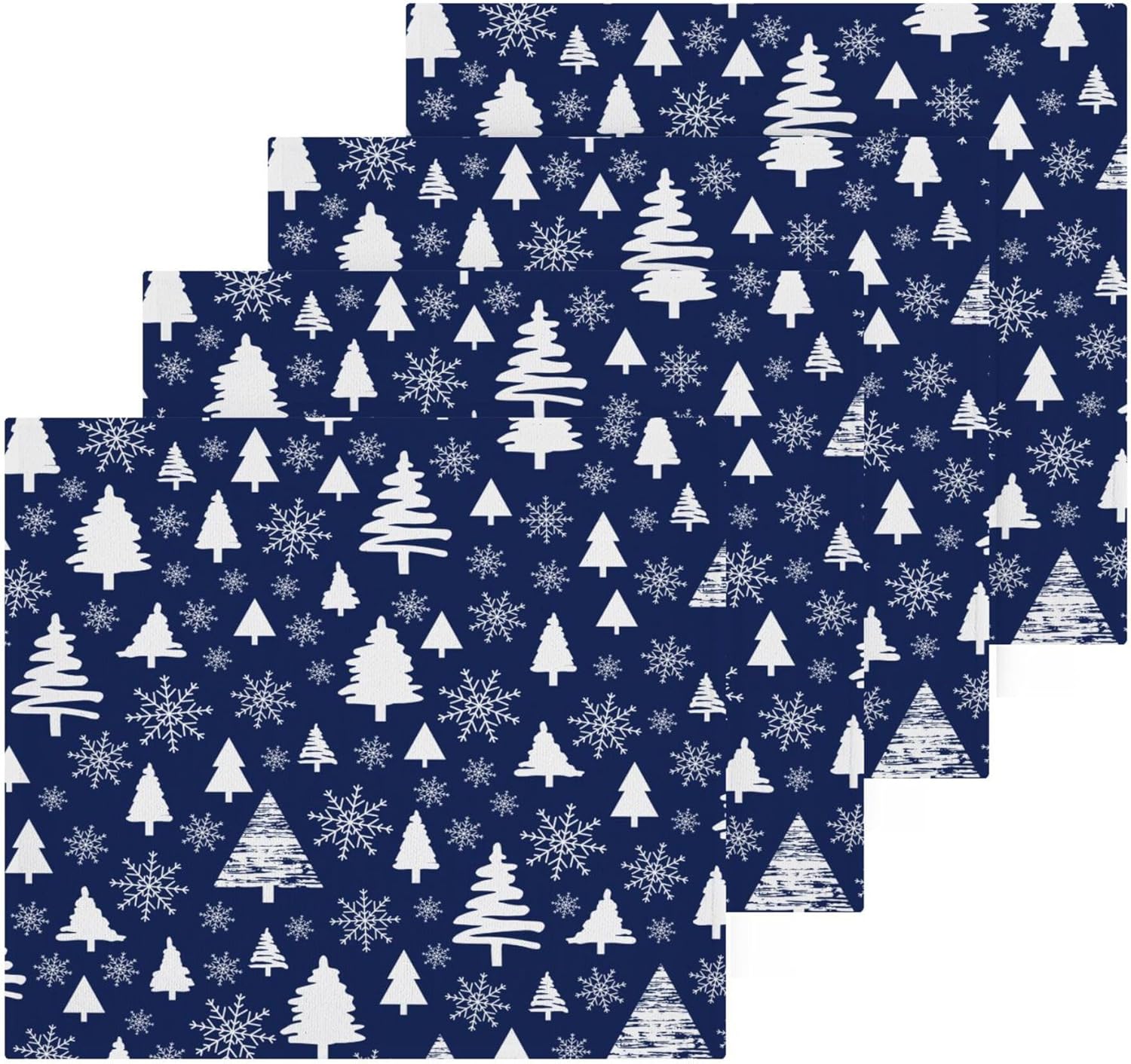 Xigua Christmas Trees Washcloth Set 212 Pcs 12x12inch Fast Drying Multi-Purpose Use