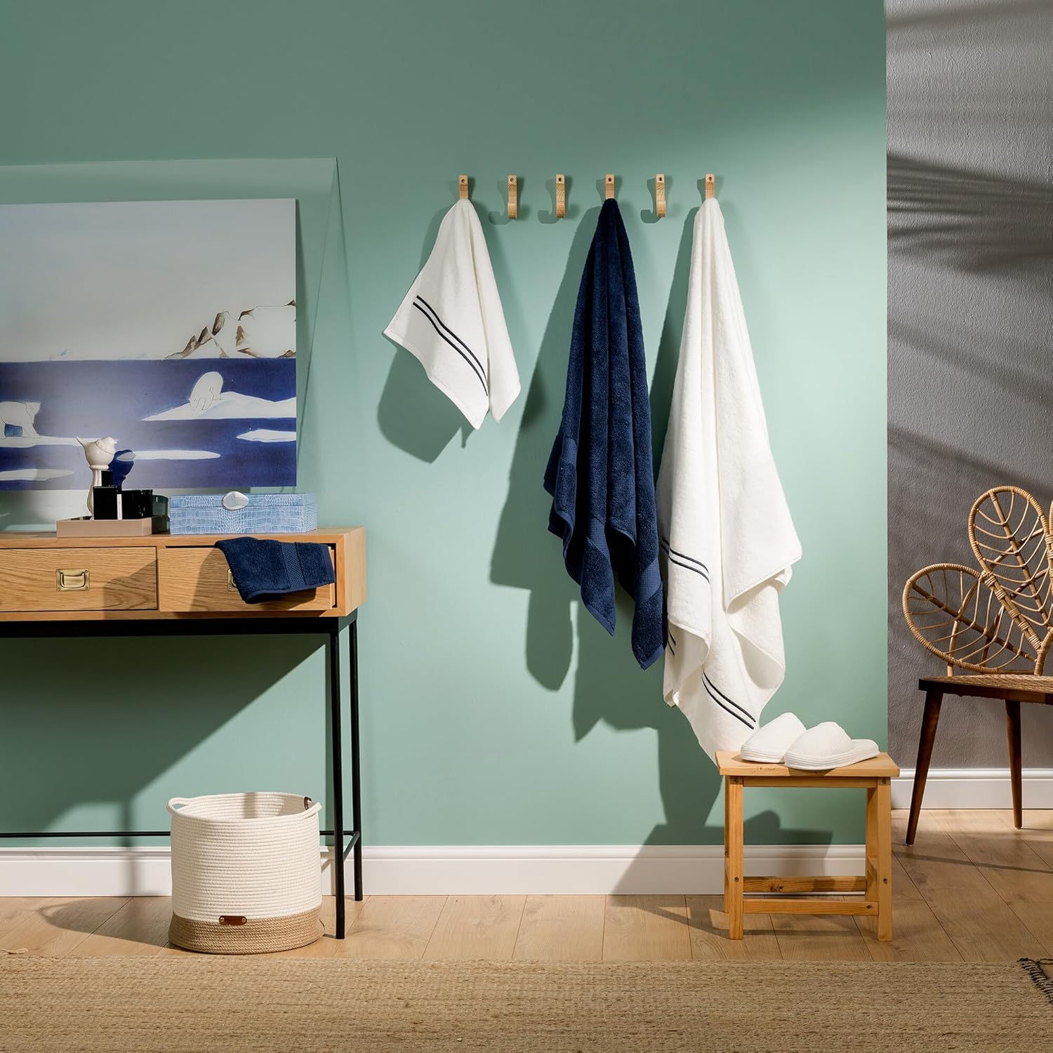 Maisonette Egyptian Cotton Luxury Bath Towels Set - Soft Quick-Dry Absorbent