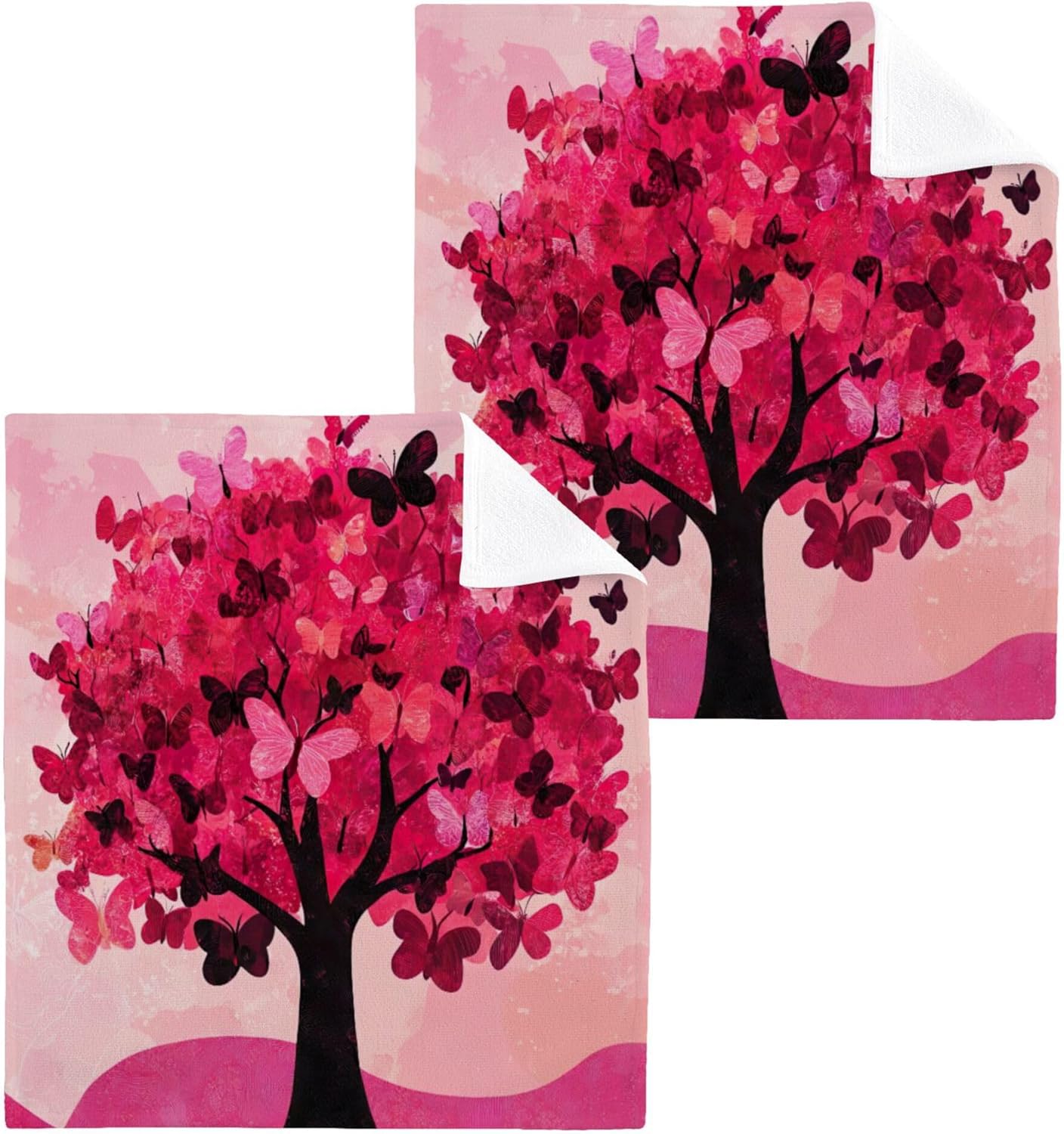 Xigua Red Tree Washcloth Set