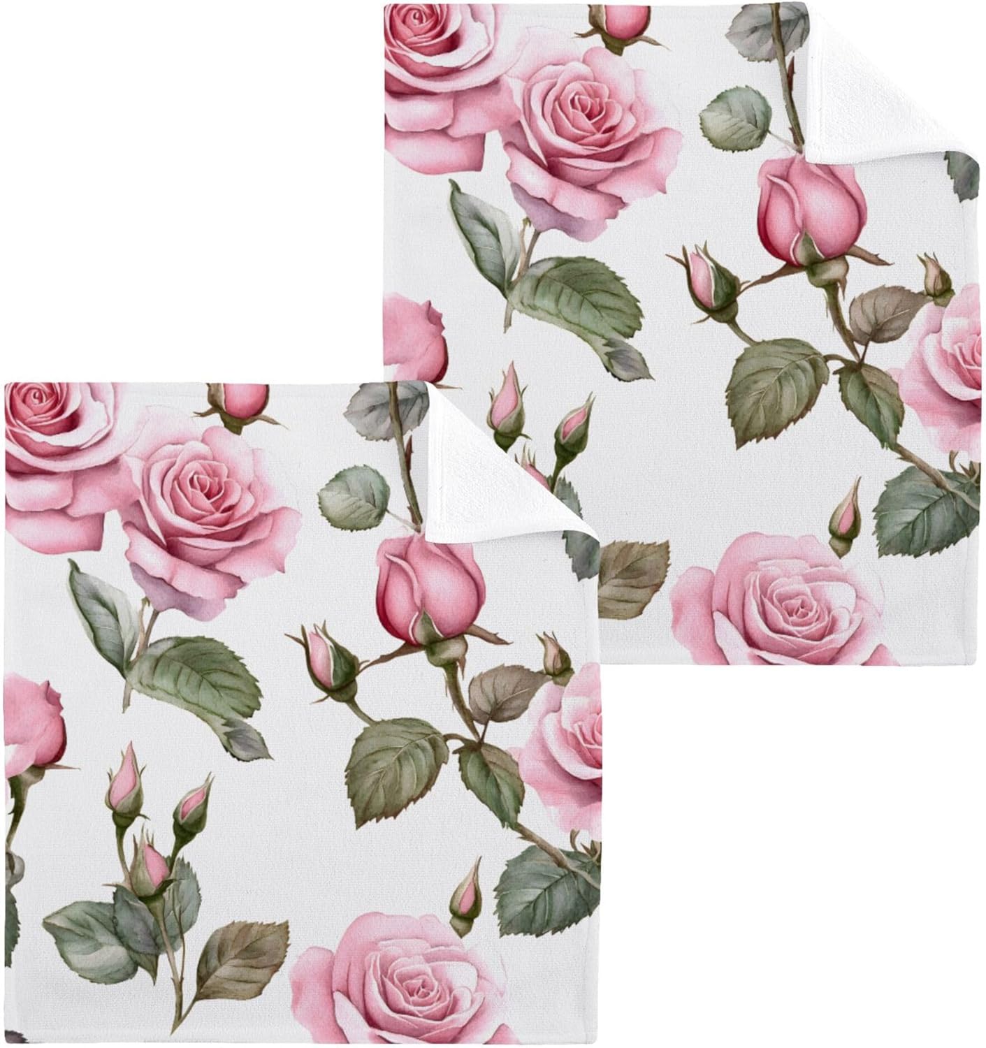 Delightful Xigua Roses Washcloth Set