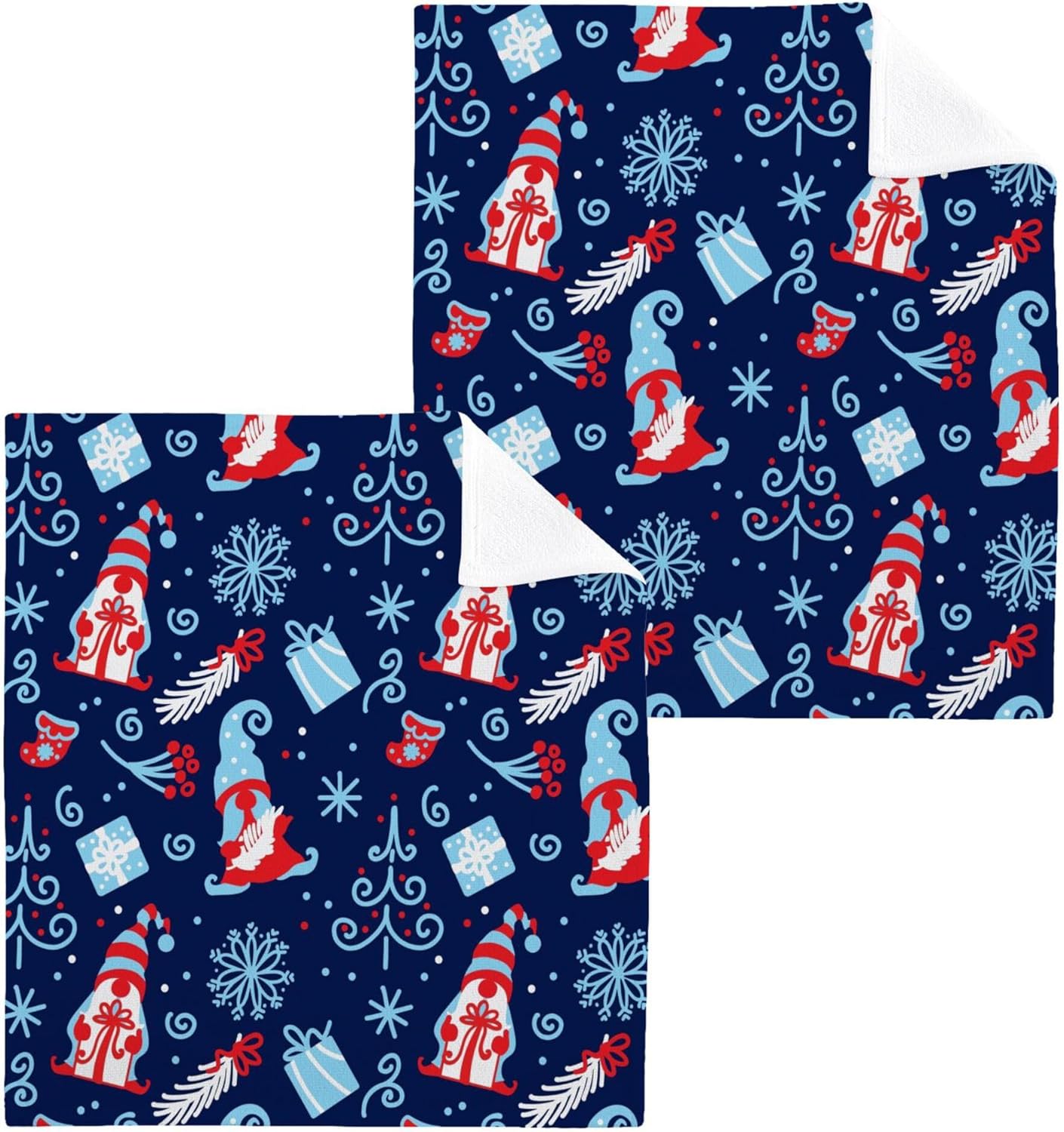 Xigua Christmas Gnomes Washcloth Set 2-12 Pcs