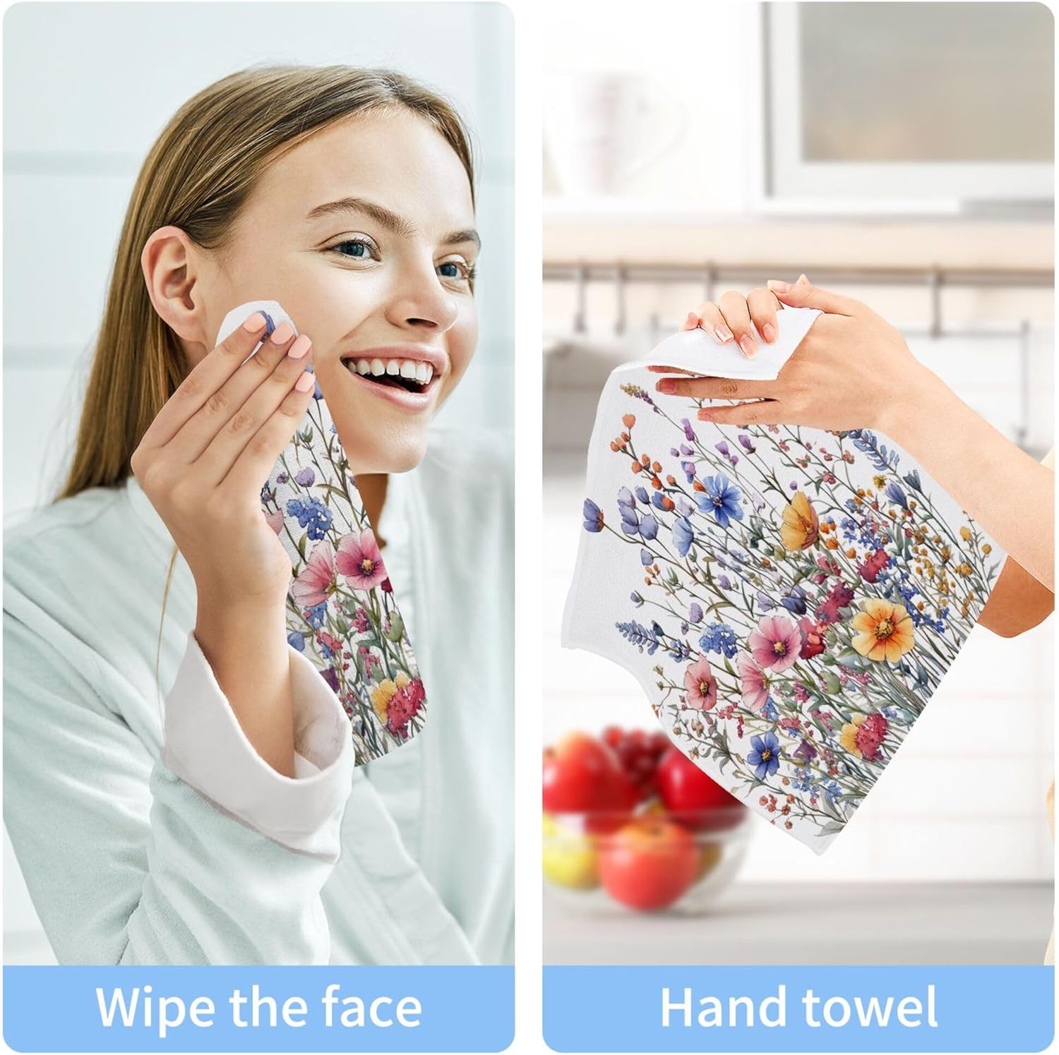 Effortless drying washcloths for face bath and kitchen