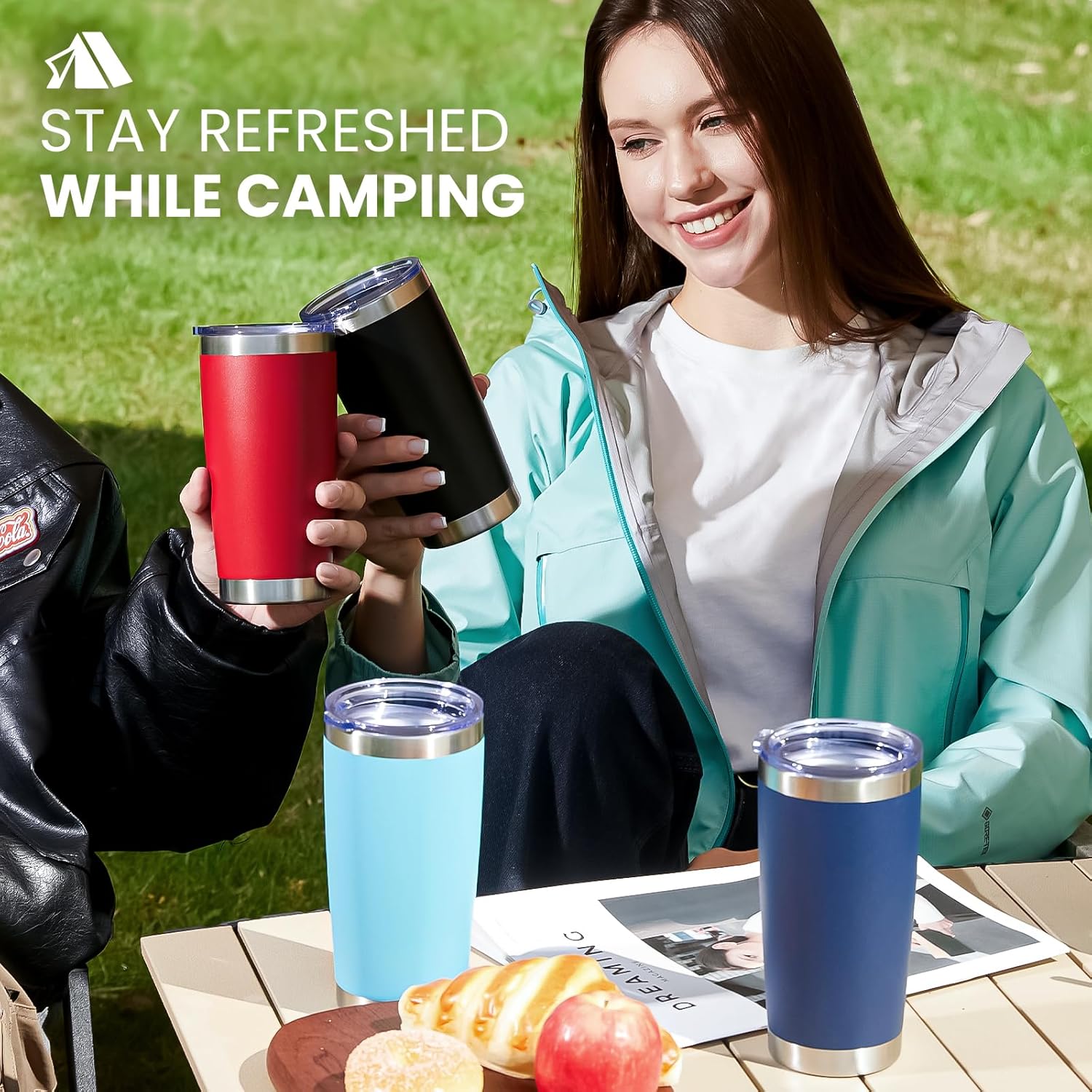Perfect Gift for Travelers Double Wall Vacuum Insulated 20oz Tumbler Set