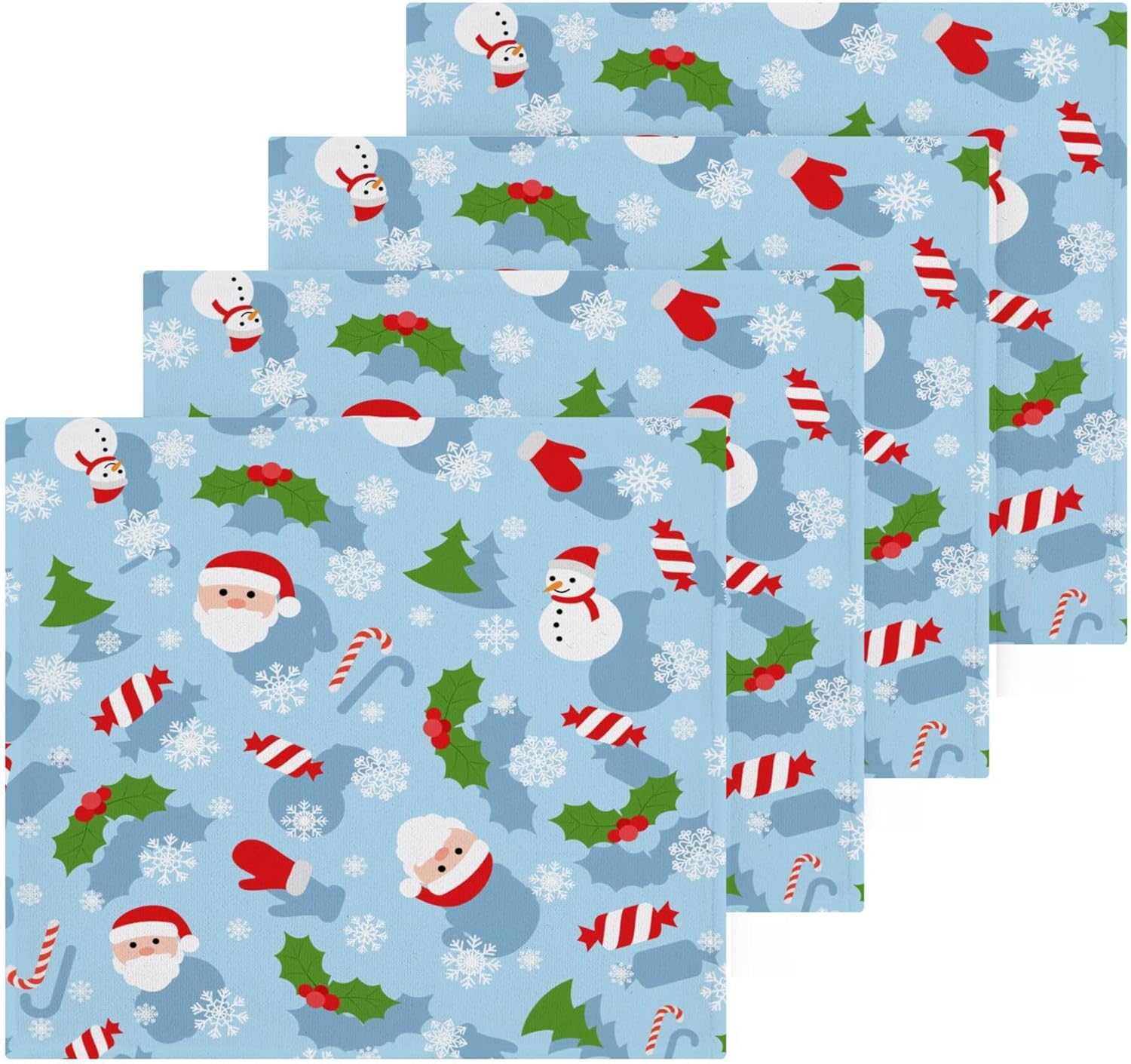 Stylish Christmas Santa Washcloth Set - Eco-Friendly Fast Dry Multi-Purpose Towels