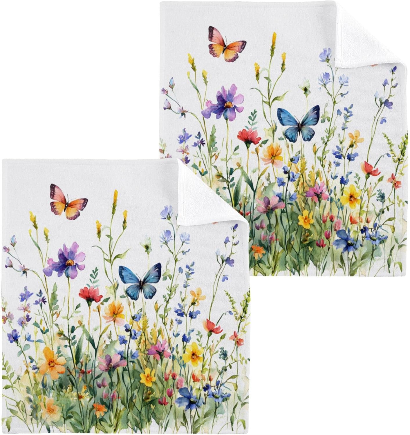 Xigua Wildflowers High-Quality Washcloth Set for Easy Cleaning and Drying