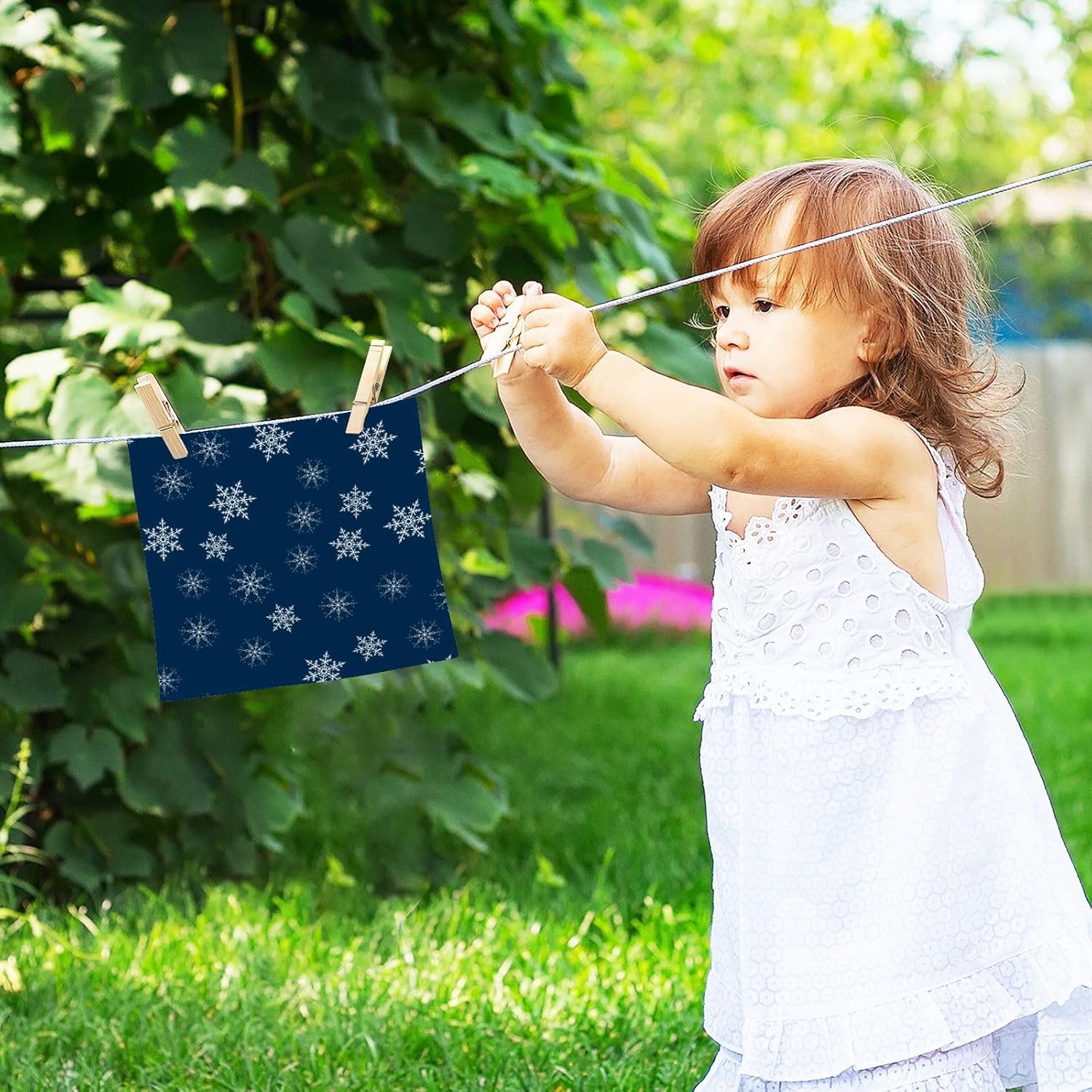 Premium Blue Snowflake Washcloths 2-Pack Soft Absorbent and Reusable Face Towels