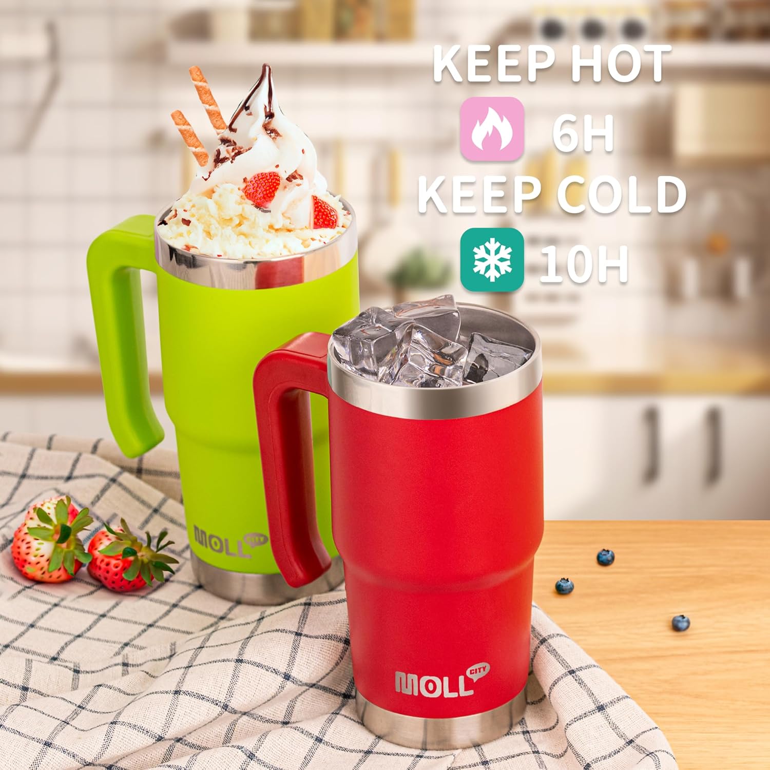 Travel-friendly stainless steel tumbler mug with lid and straw for kids