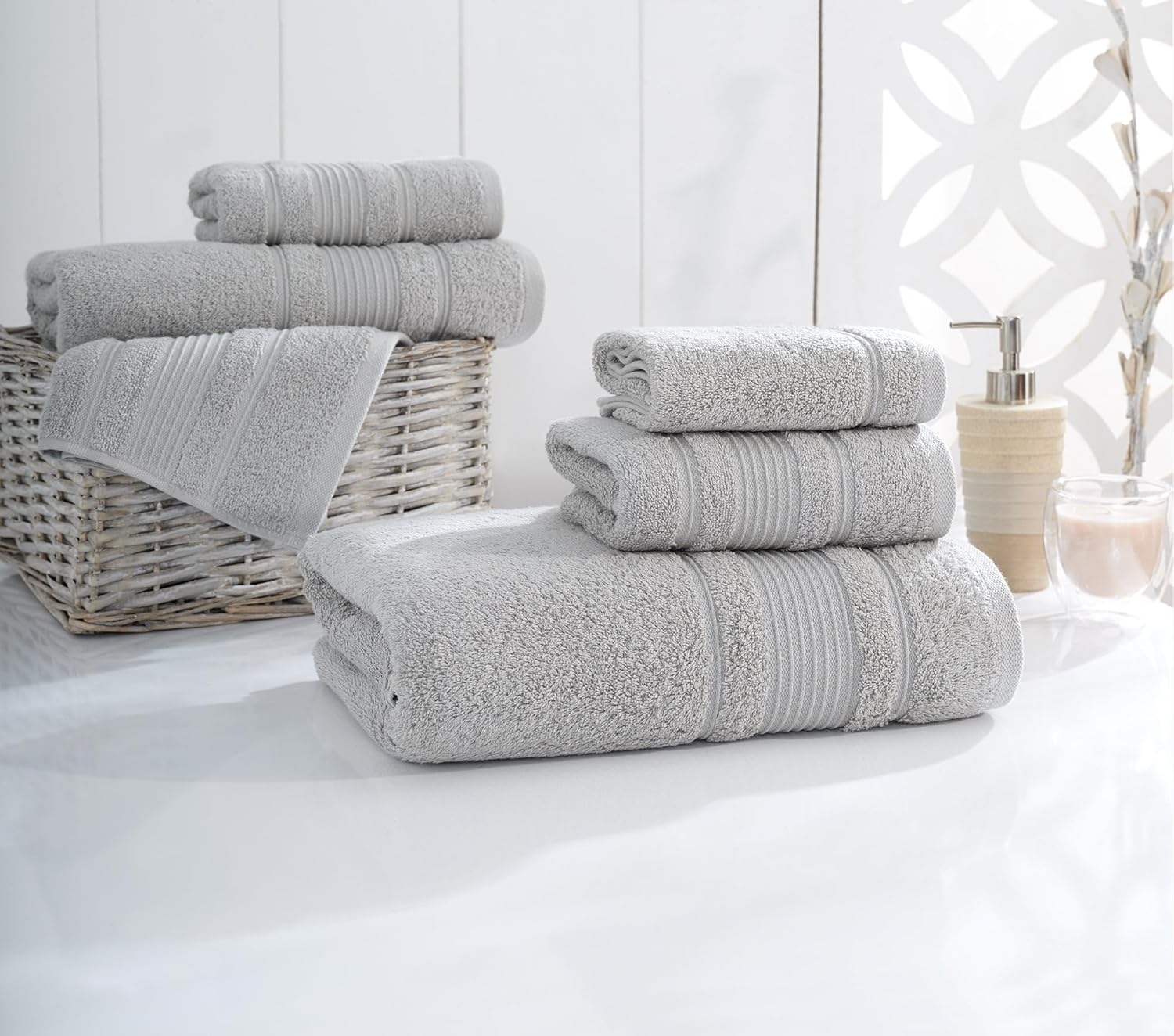 Ephesos Custom Monogrammed Grey Towel Set - 3 Piece