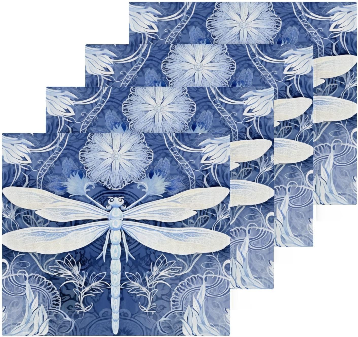 Perfect Usability Dragonfly Washcloths 2Pack Soft Absorbent Cotton Washable Reusable Face Towels