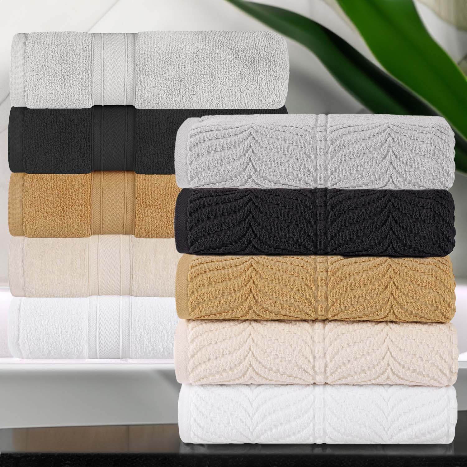 Premium Cotton Chevron Towels Set