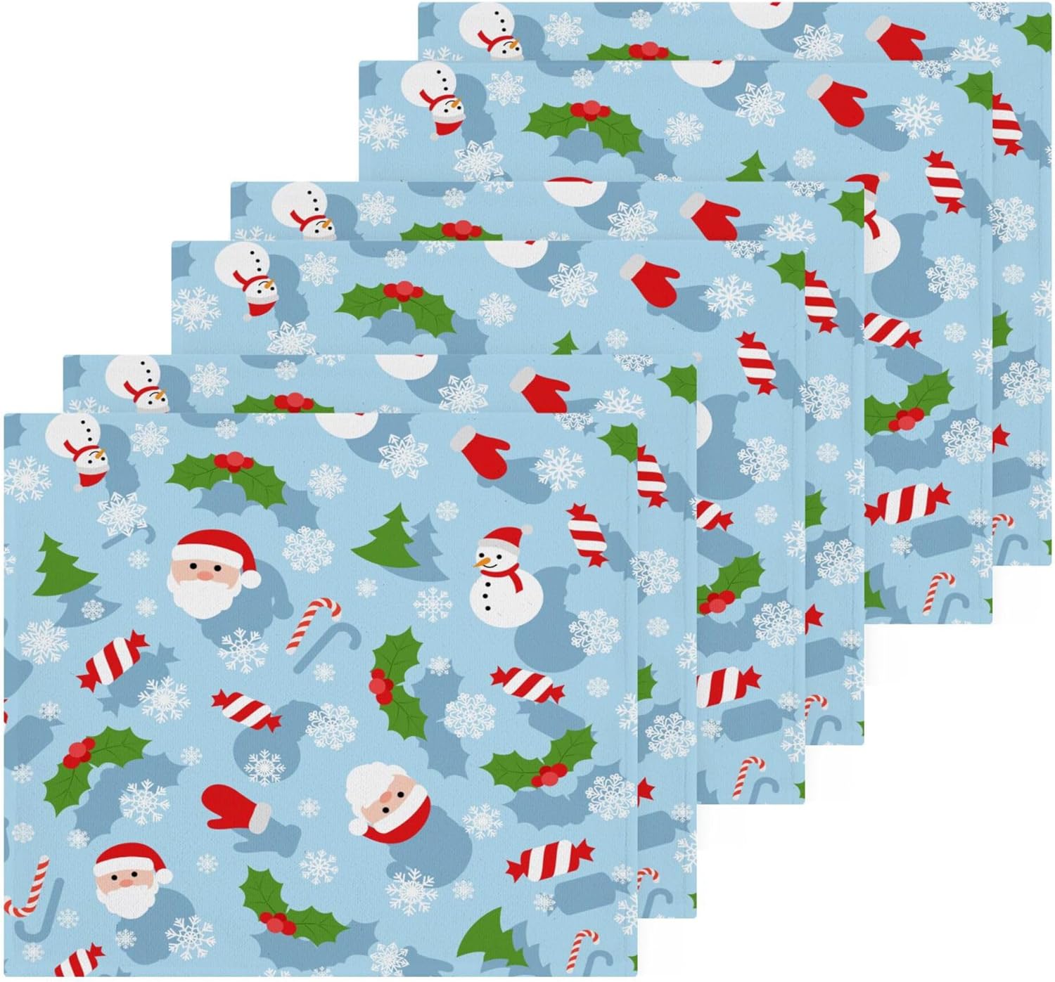 Stylish Christmas Santa Washcloth Set - Eco-Friendly Fast Dry Multi-Purpose Towels