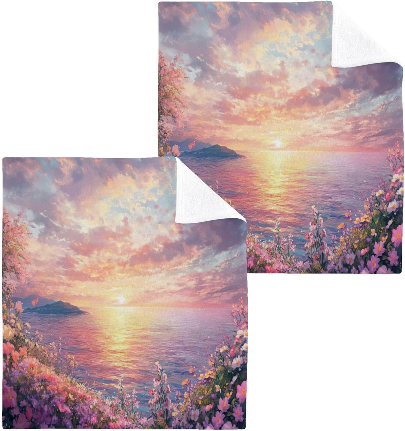 Xigua Sun Setting Washcloth Set - Absorbent Multi-Functional