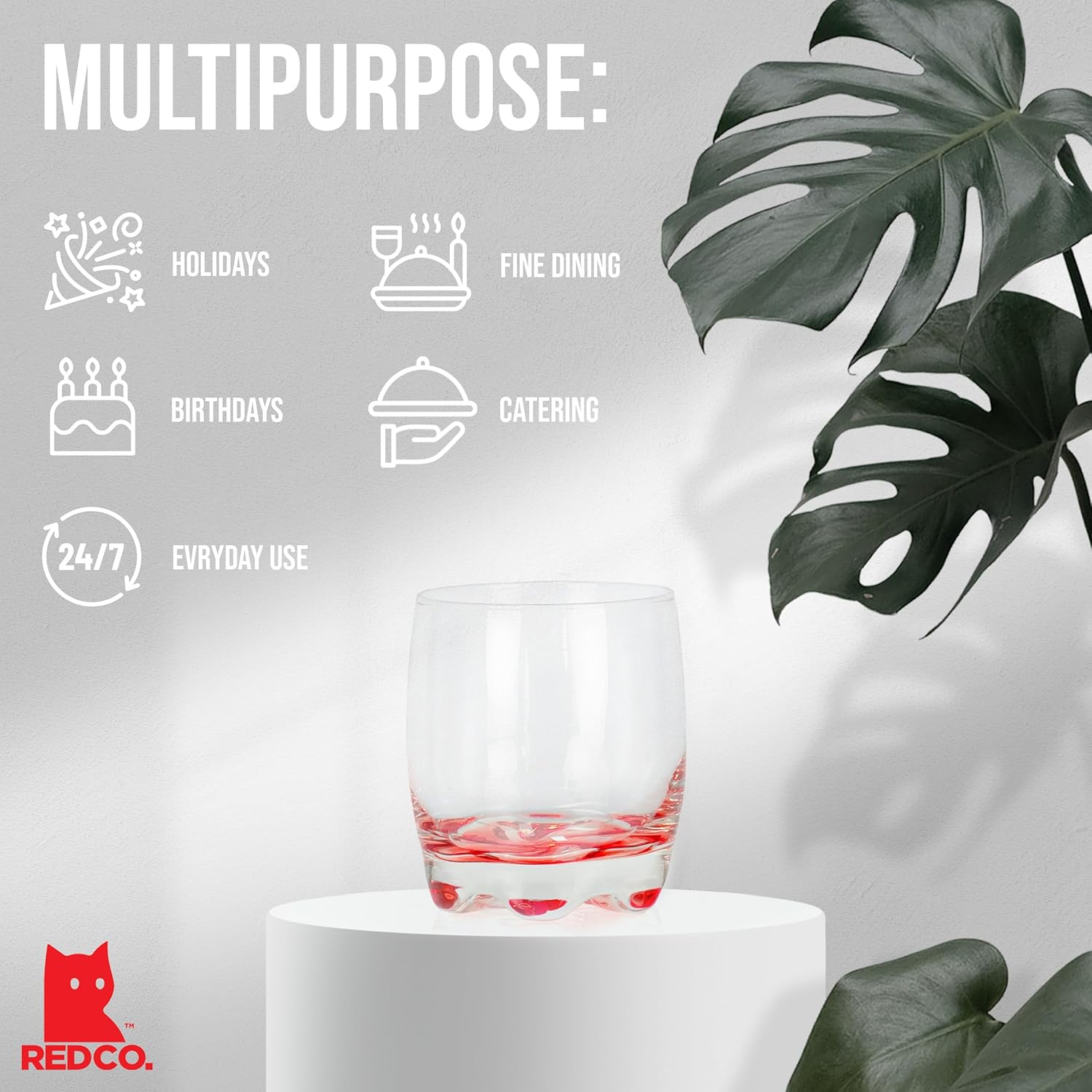 Red Co Vibrant Splash Water Glasses