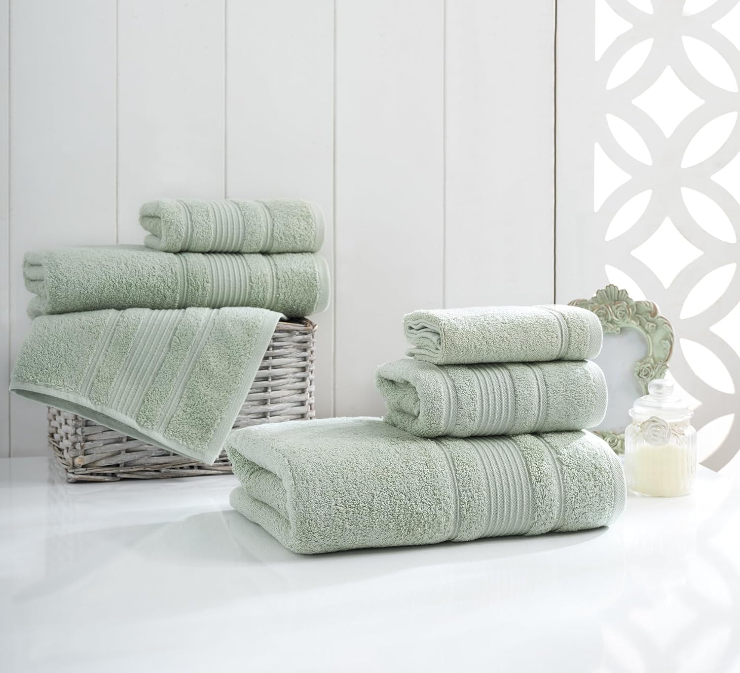Personalized Custom Monogrammed Green Hand Towels Set