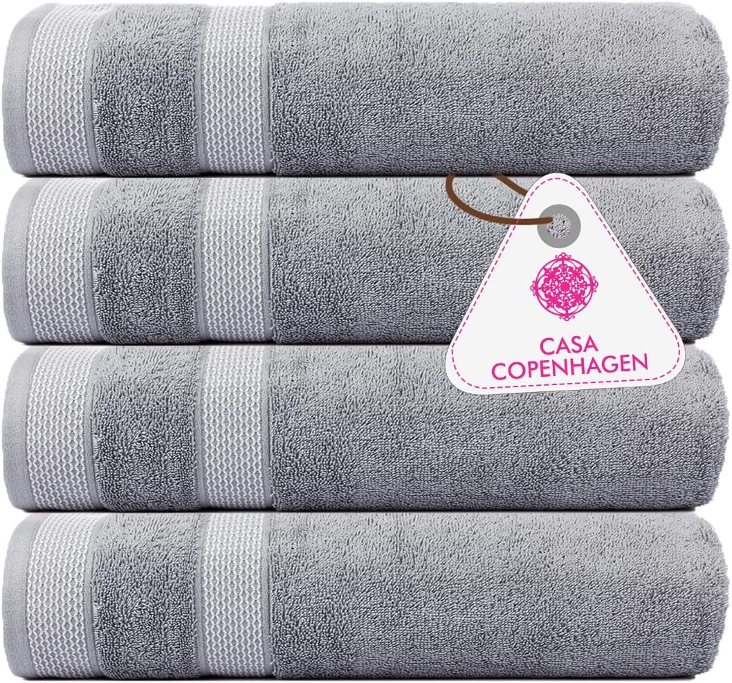 CASA COPENHAGEN 4-Piece Solitaire Bath Towel Set