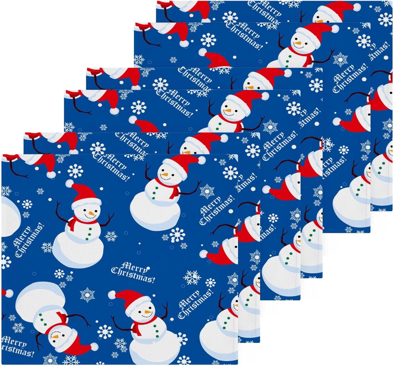 Xigua Christmas Snowman Washcloths Set of 2 12x12 Inch