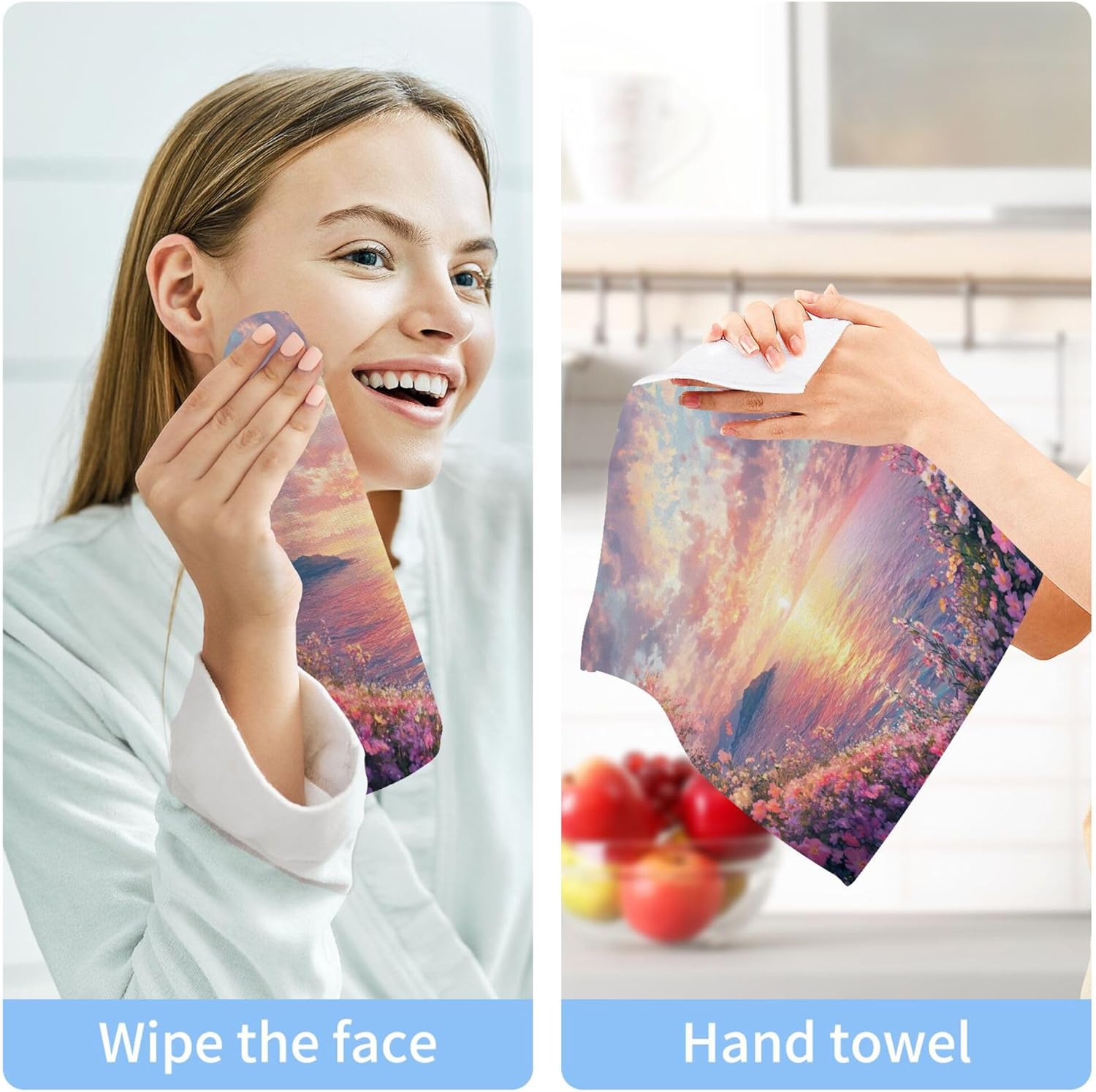 Xigua Sun Setting Washcloth Set - Absorbent Multi-Functional