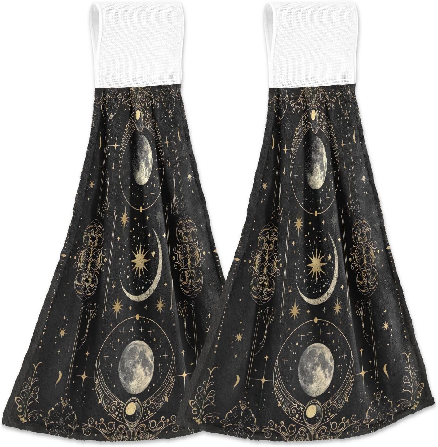 Set of 2 Hand Towels with Hanging Loop - 182x14 inches