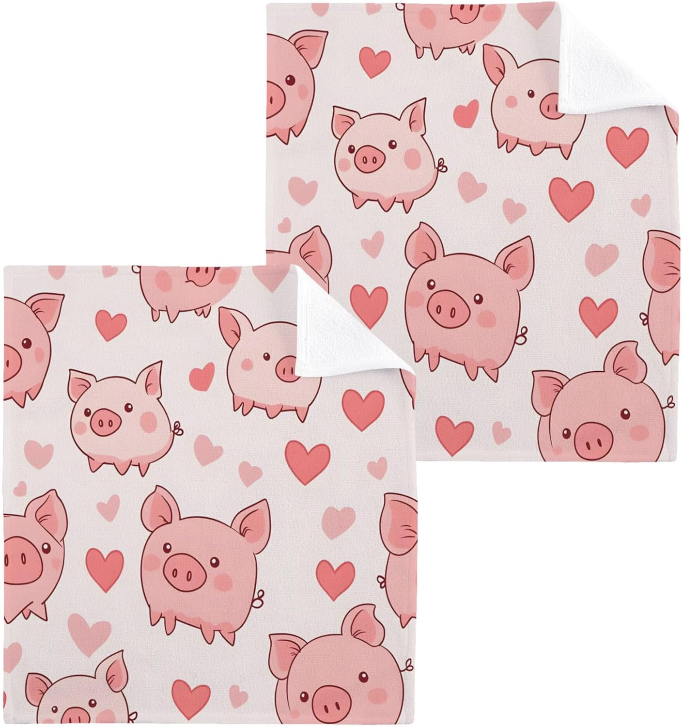 Xigua Cute Pig Washcloth Set