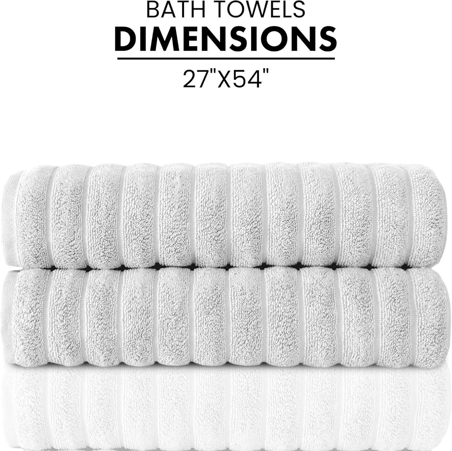 Luxury Turkish Cotton Bath Towels Set - 27x54