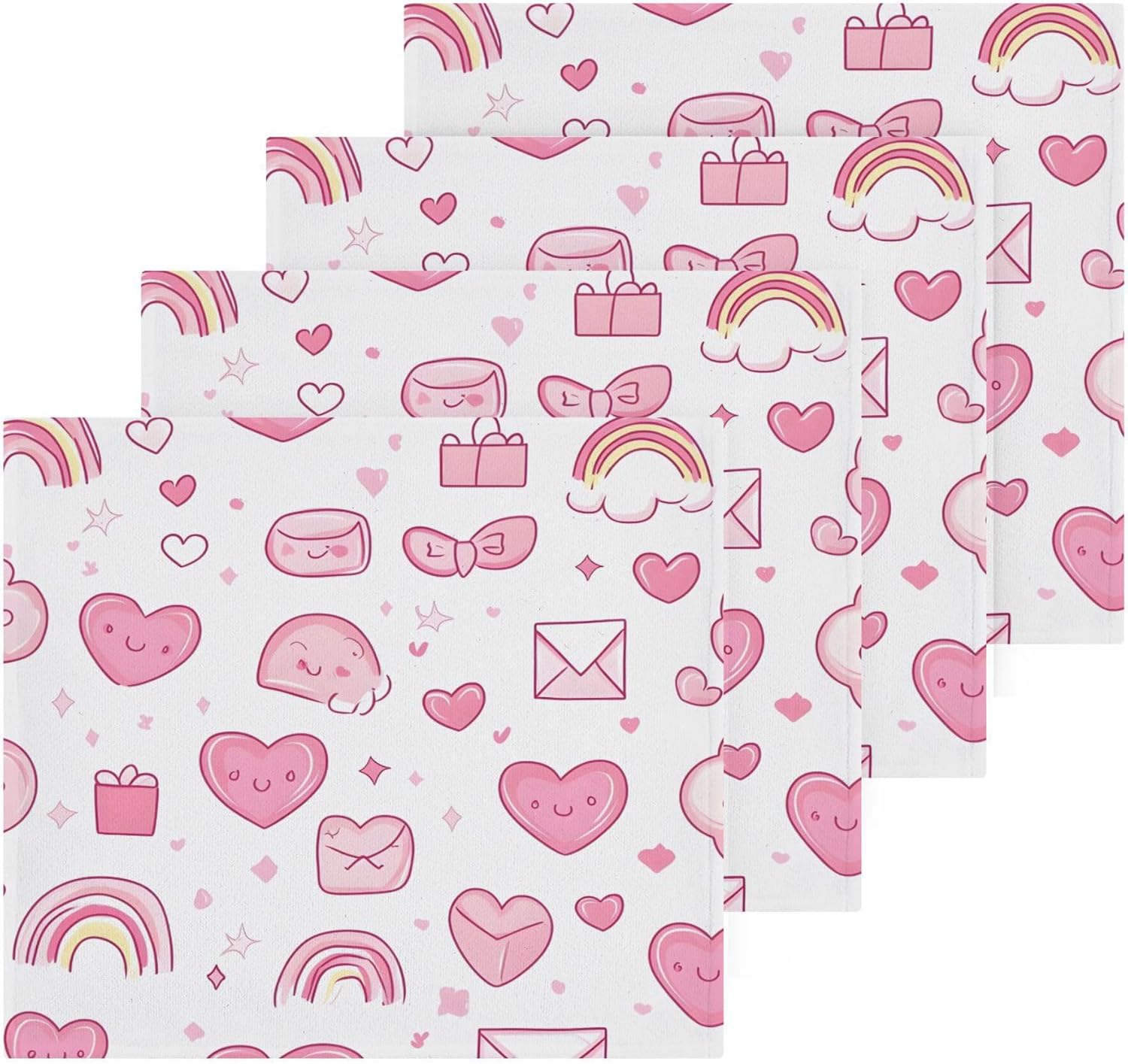 Bath Heart Washcloth Set for Valentines Day