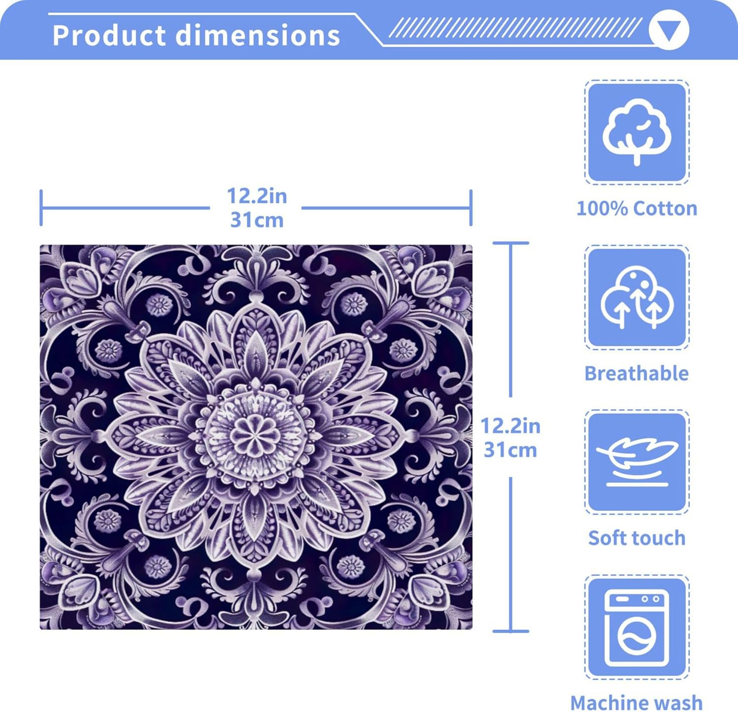 Xigua Mandala Washcloth Set multi-sized