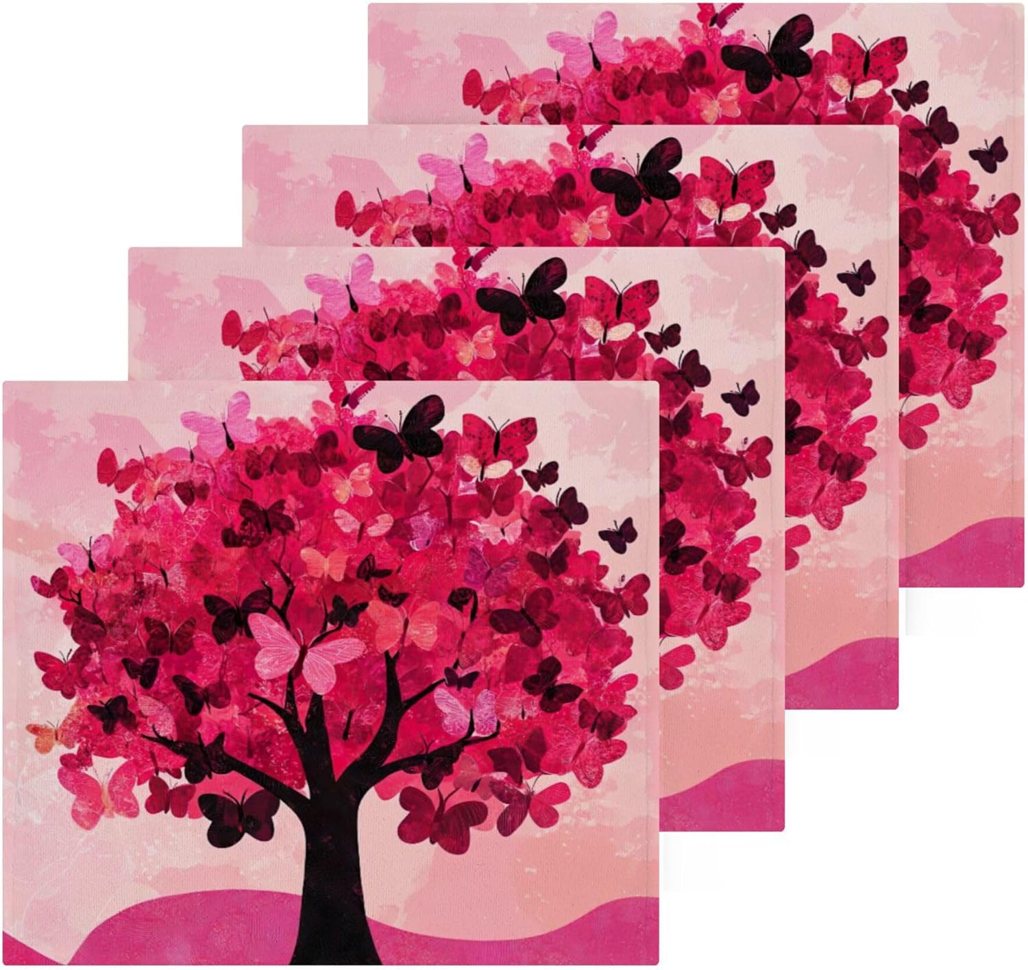 Xigua Red Tree Washcloth Set