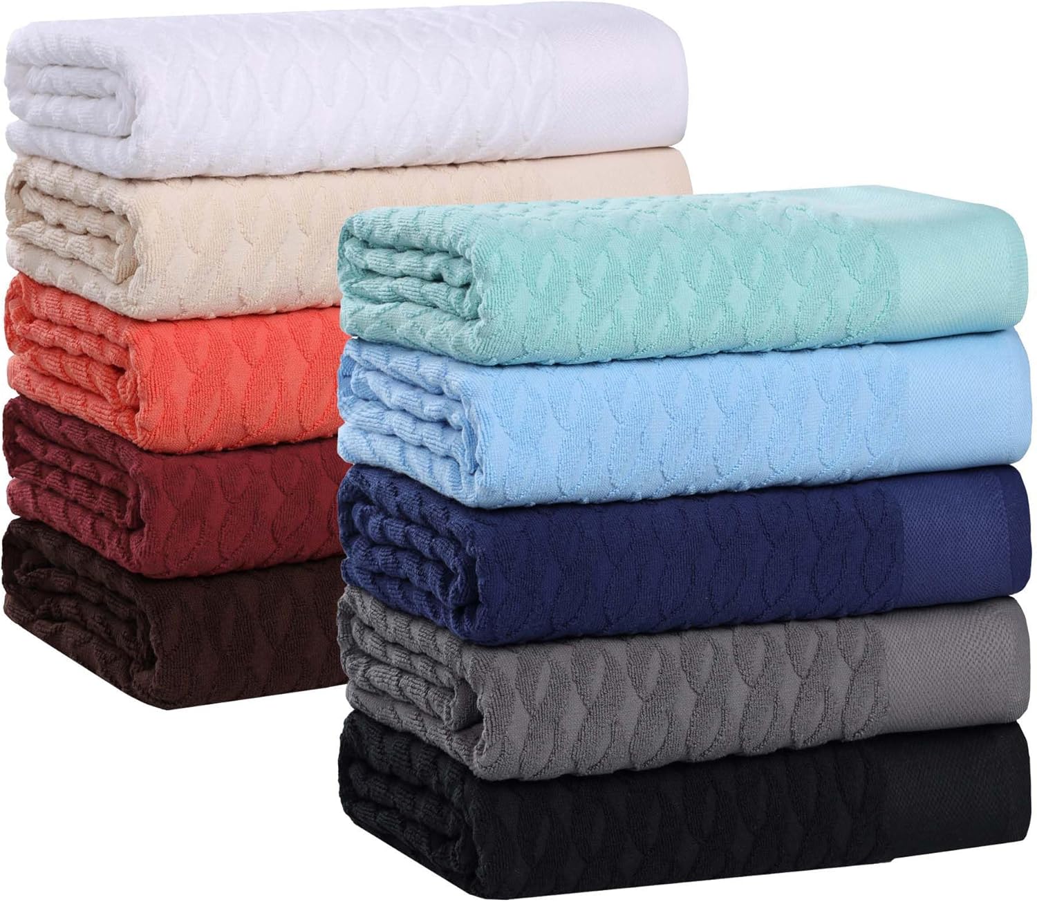 AKSOY MUIRU Jacquard Turkish Cotton Towel Set Perfect for Detimesi
