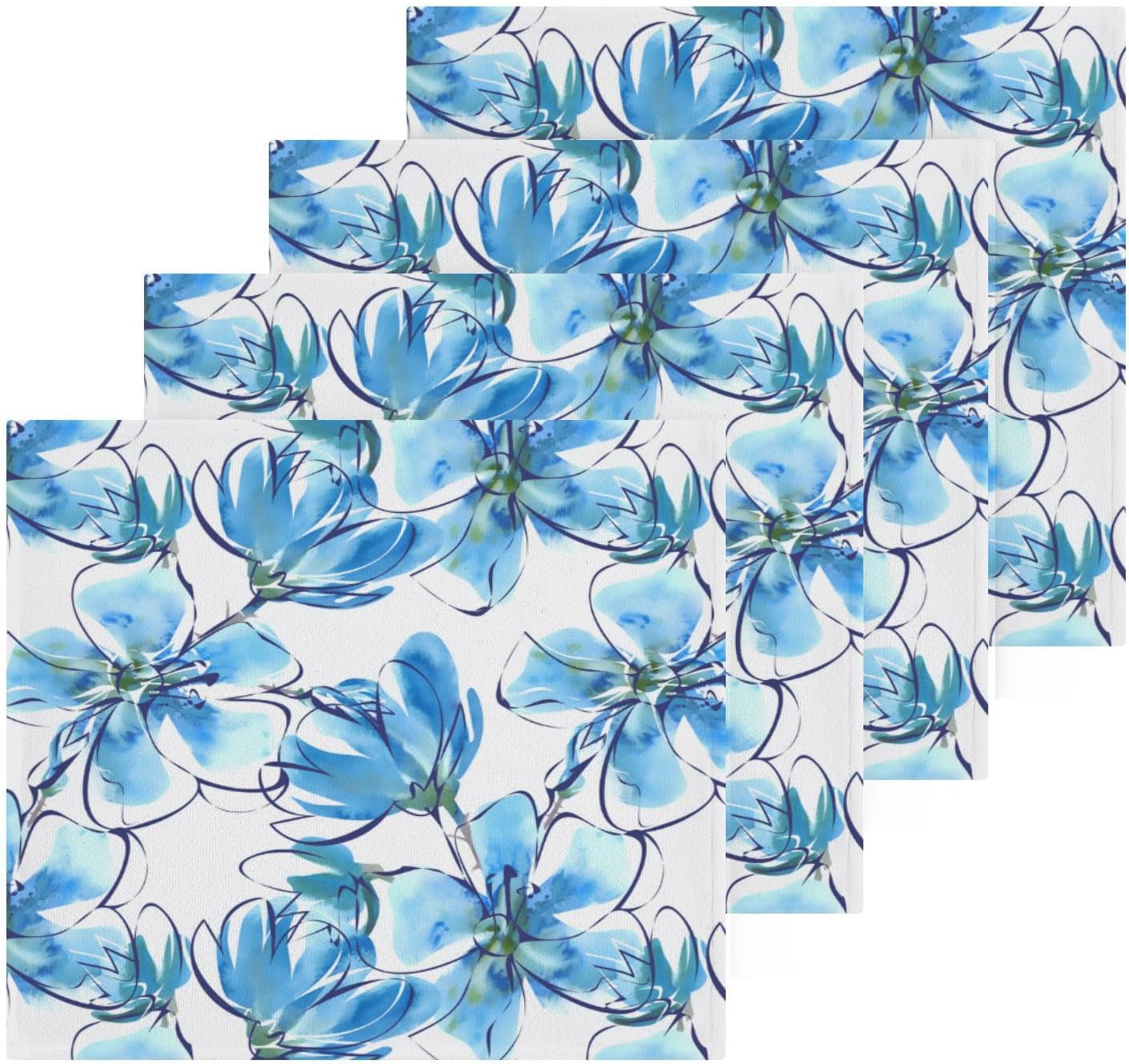 Blue Flower Washcloth - Soft Absorbent for Babies