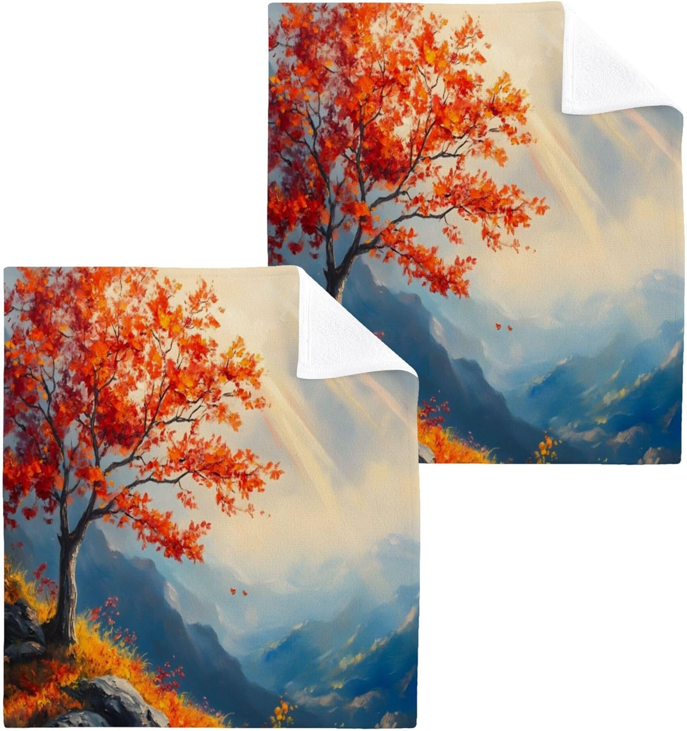 Perfect Xigua Autumn Tree Washcloths